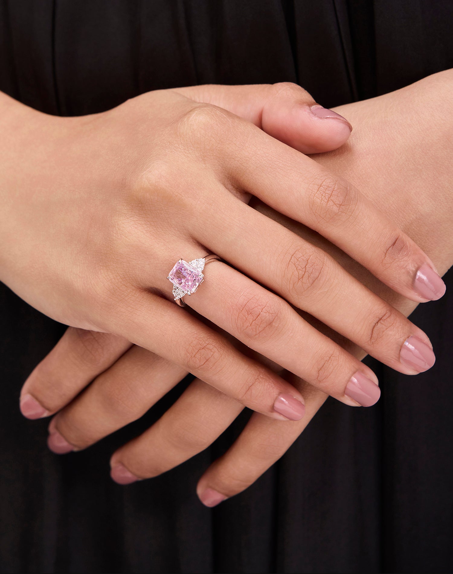 Silver Blush Solitaire Ring