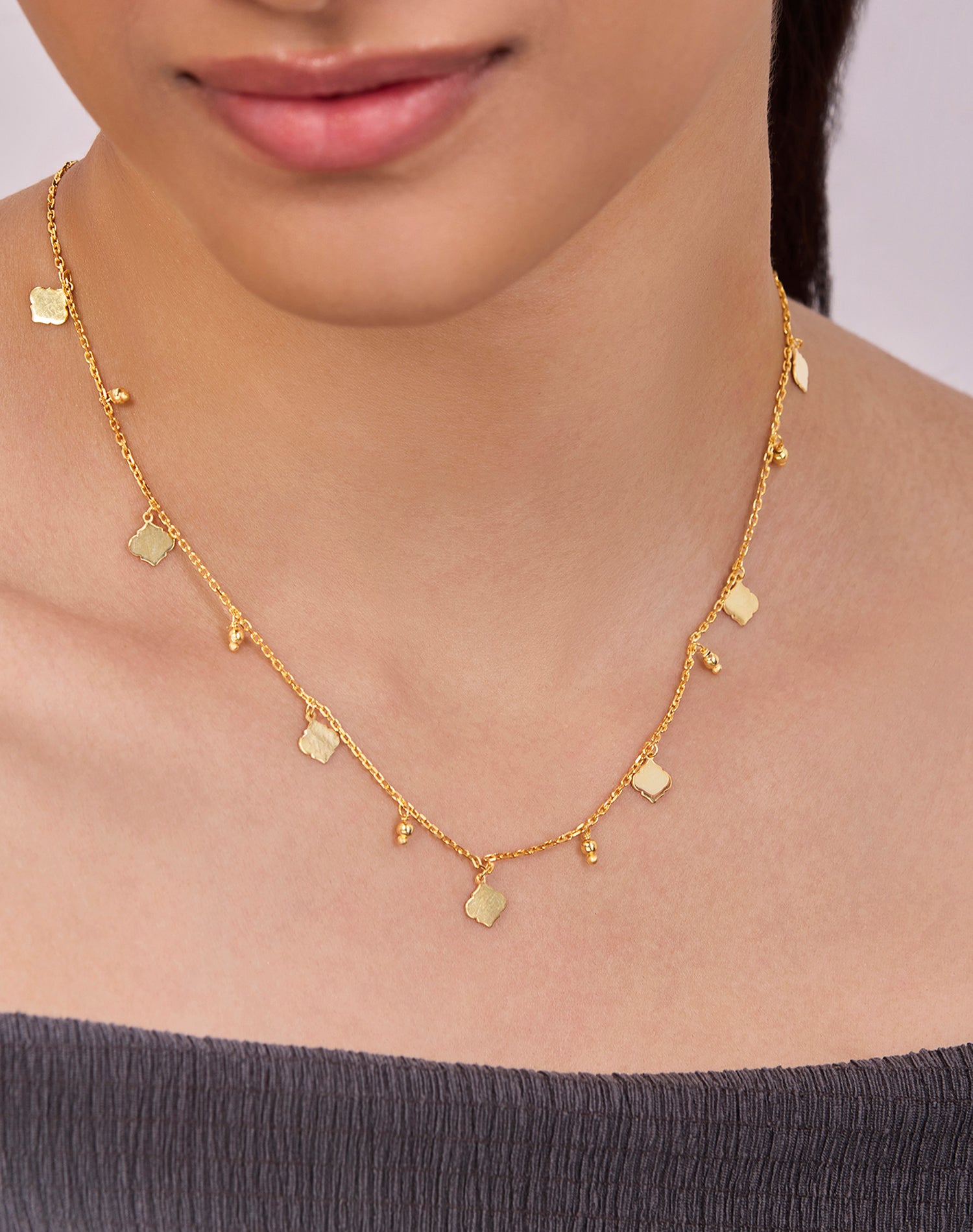 Gold Aura Charm Pendant Chain