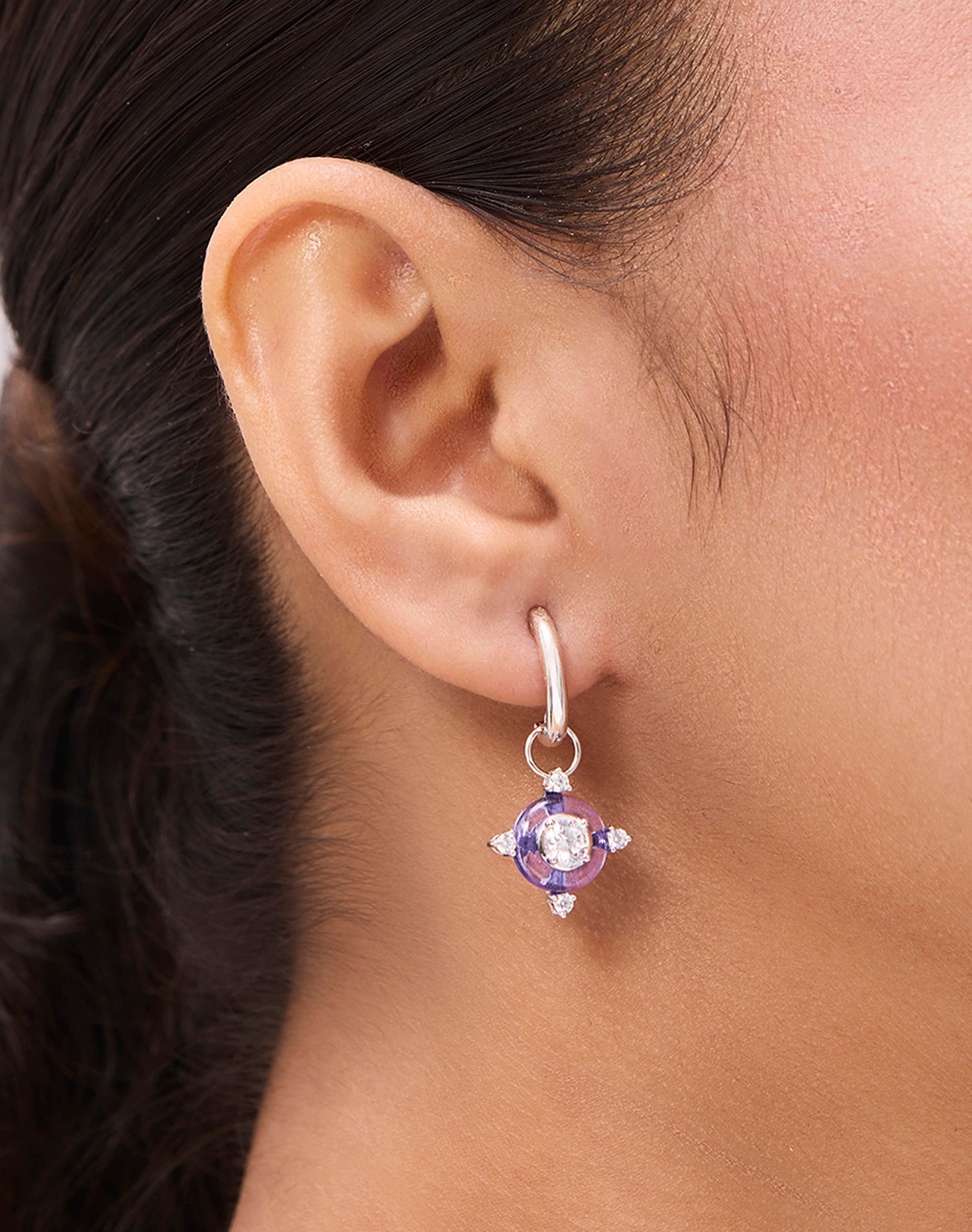 Silver Violet Lumina Earrings
