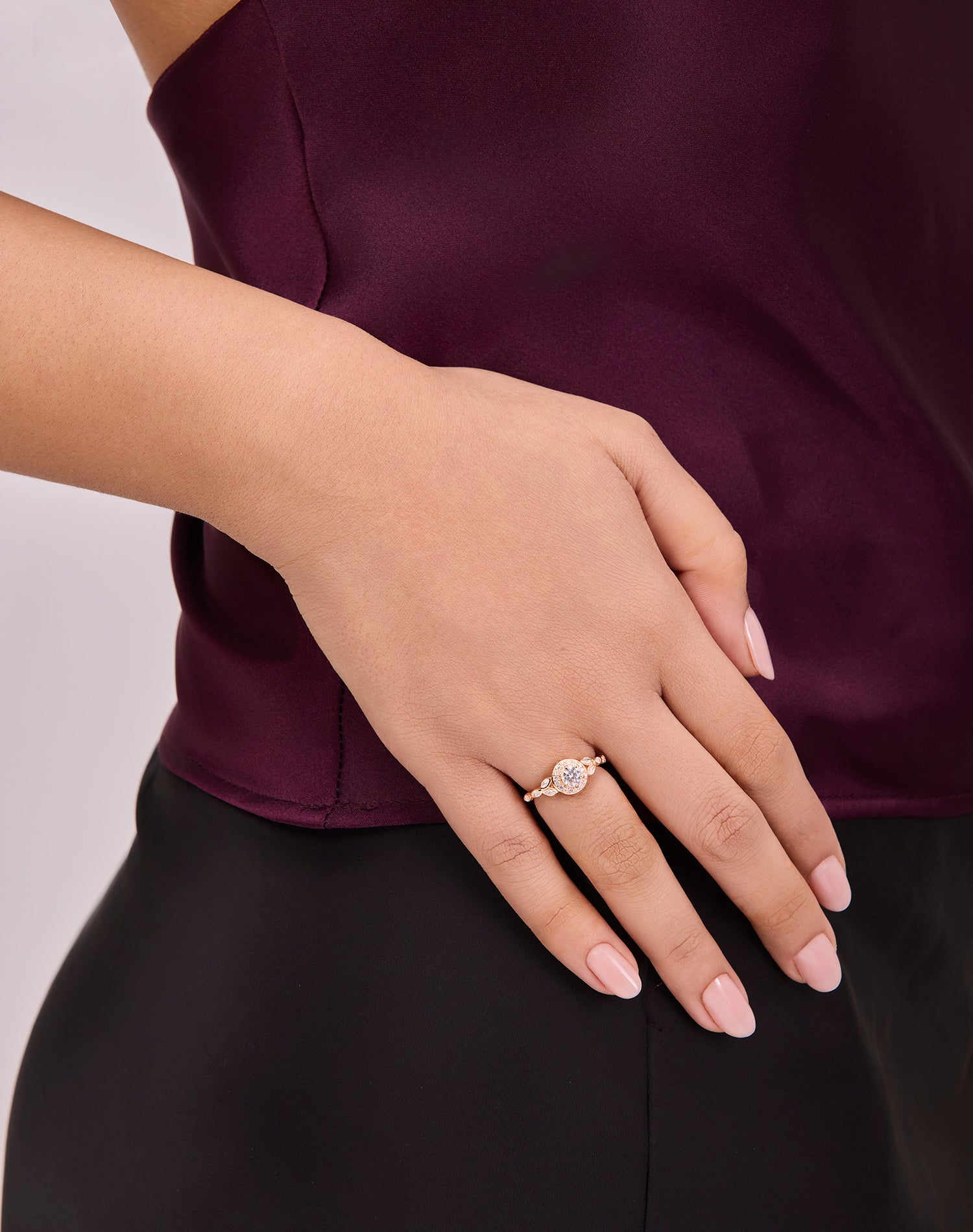 Rose Blush Solitaire Ring