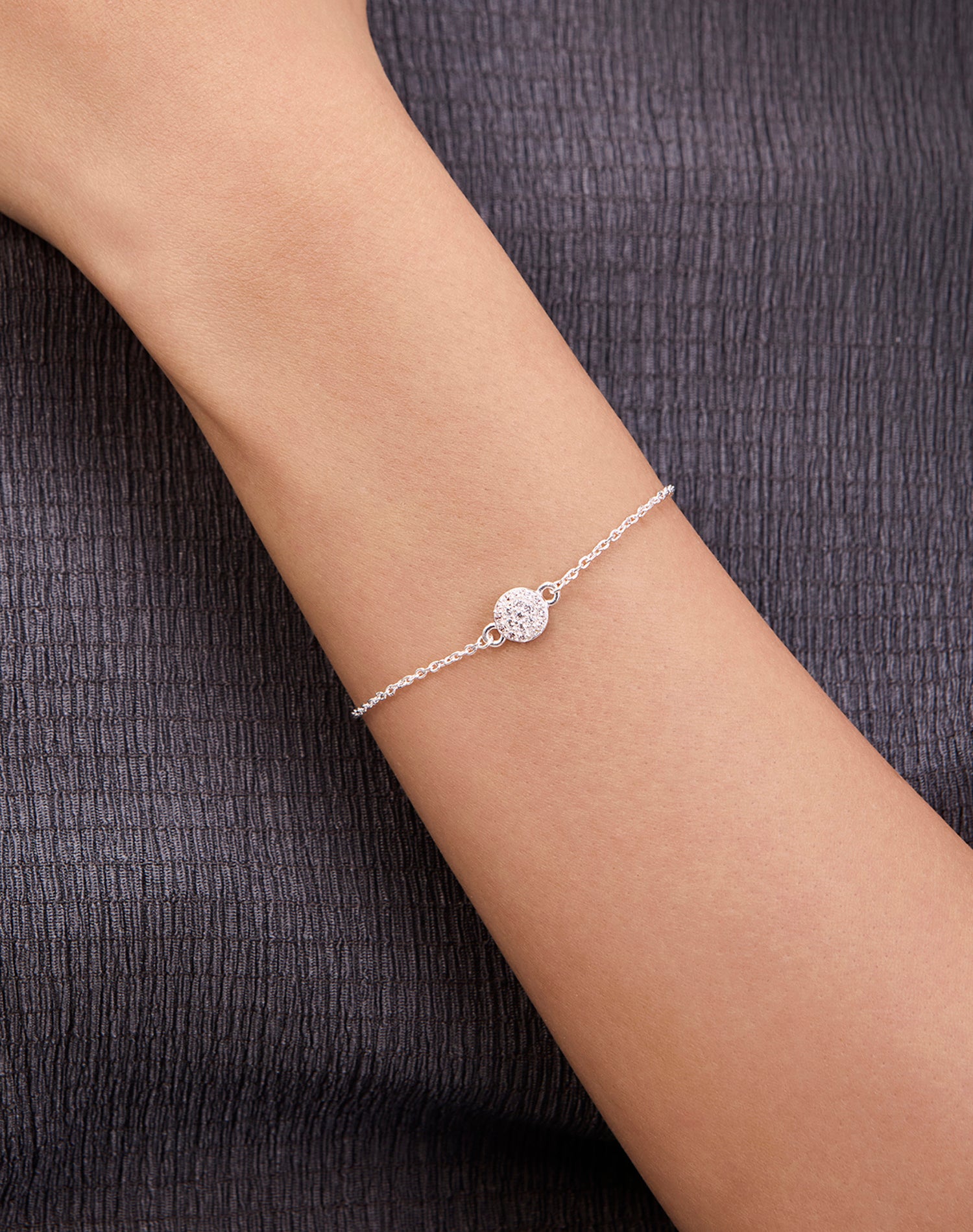 Silver Sparkling Dome Bracelet