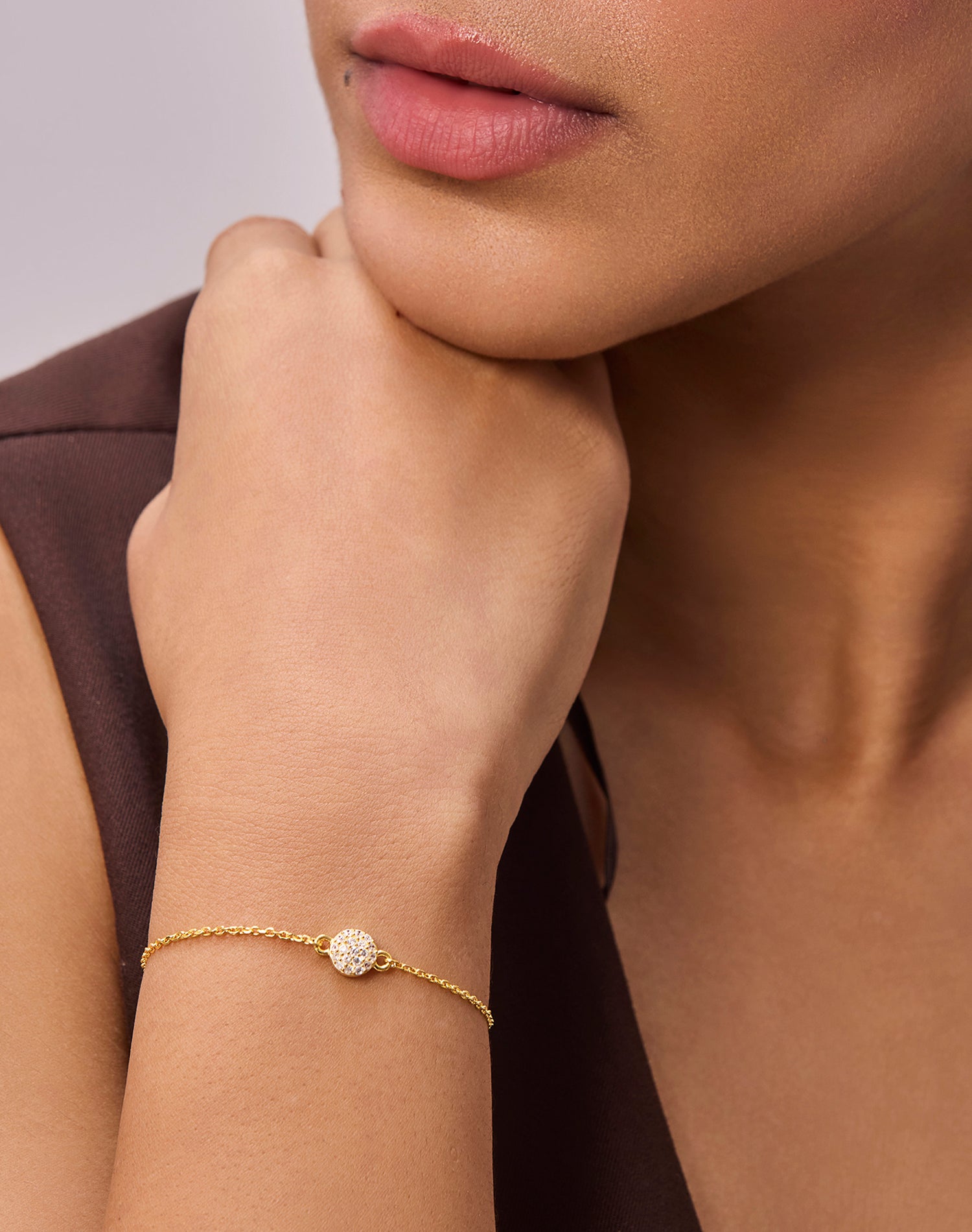 Gold Sparkling Dome Bracelet