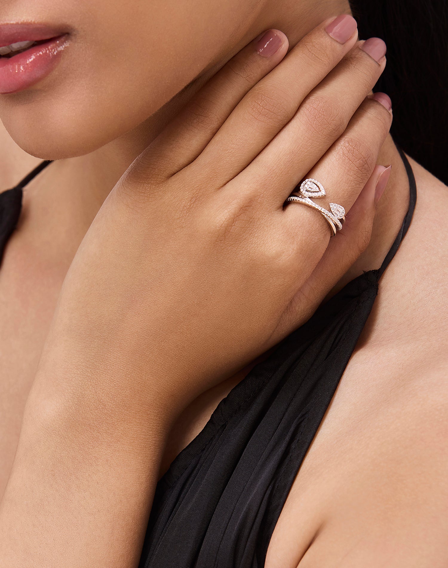 Silver Teardrop Harmony Ring