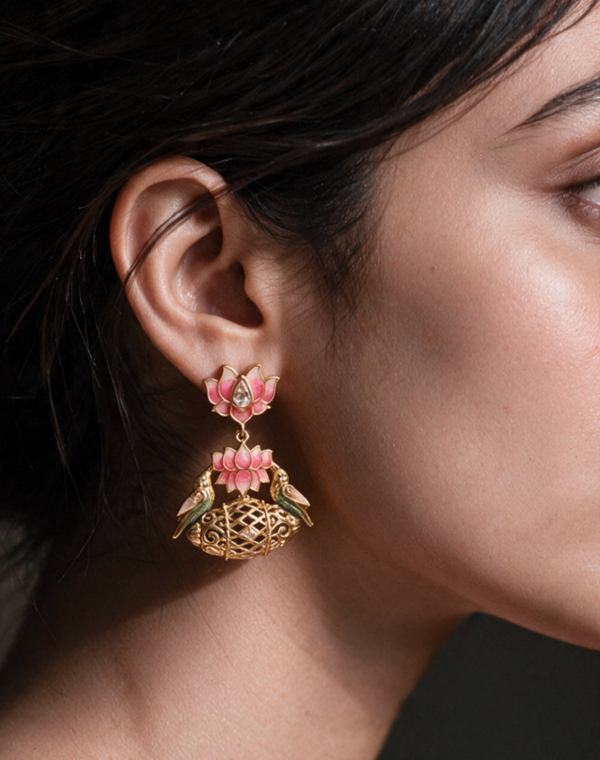 Lotus Nest Statement Earrings