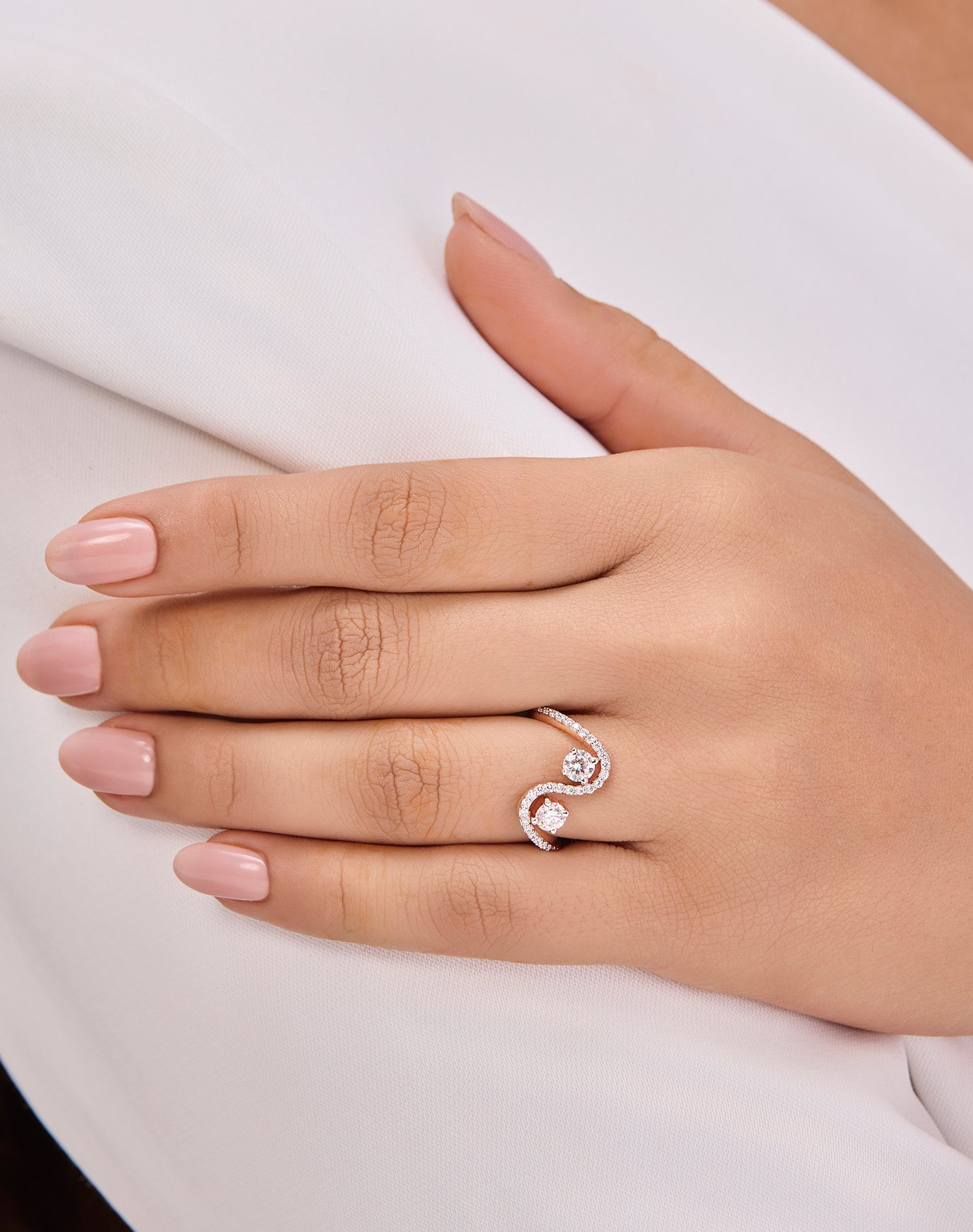 Rose You and I Solitaire Lab Grown Diamond Ring