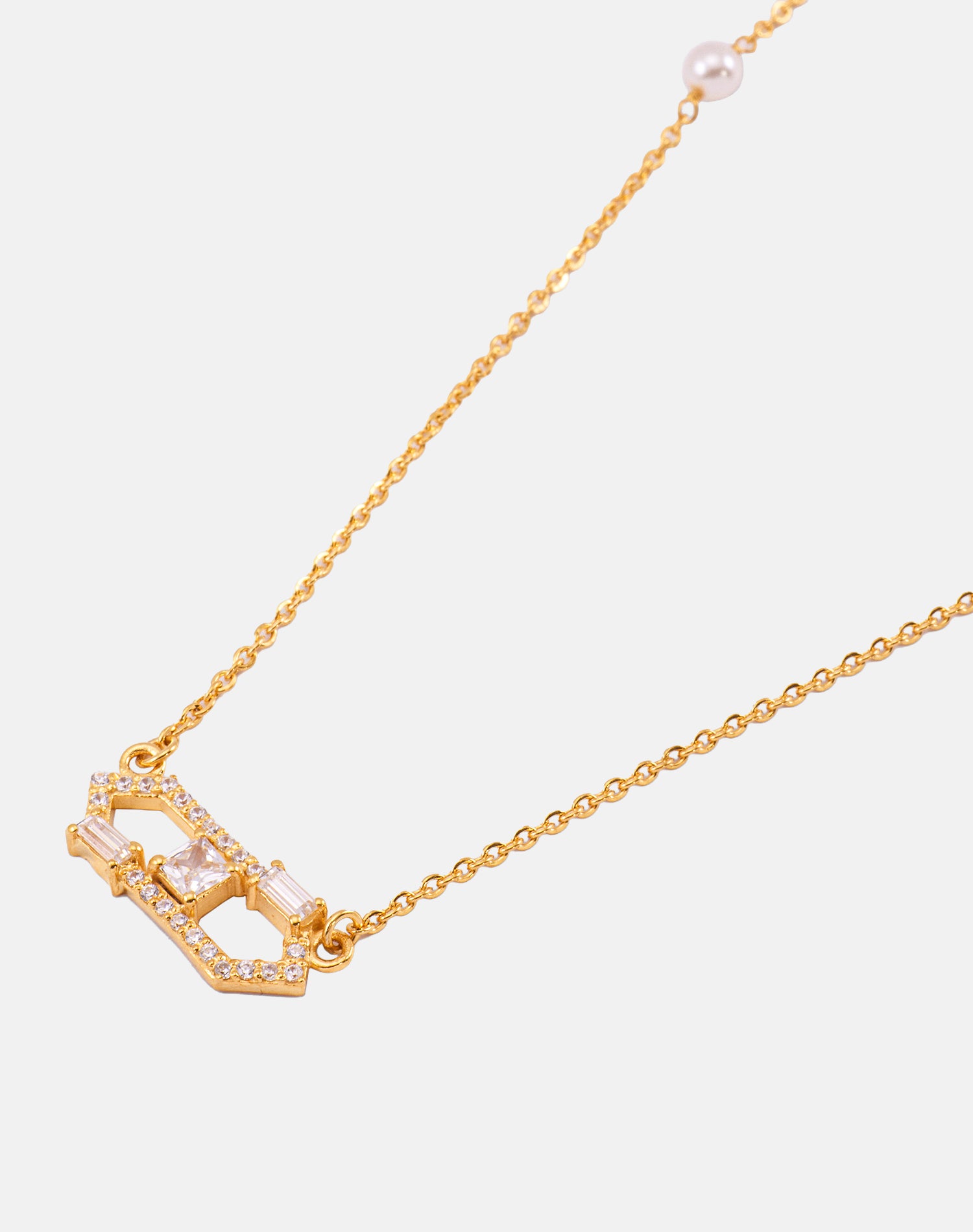 Gold Bond Pearl Pendant Chain