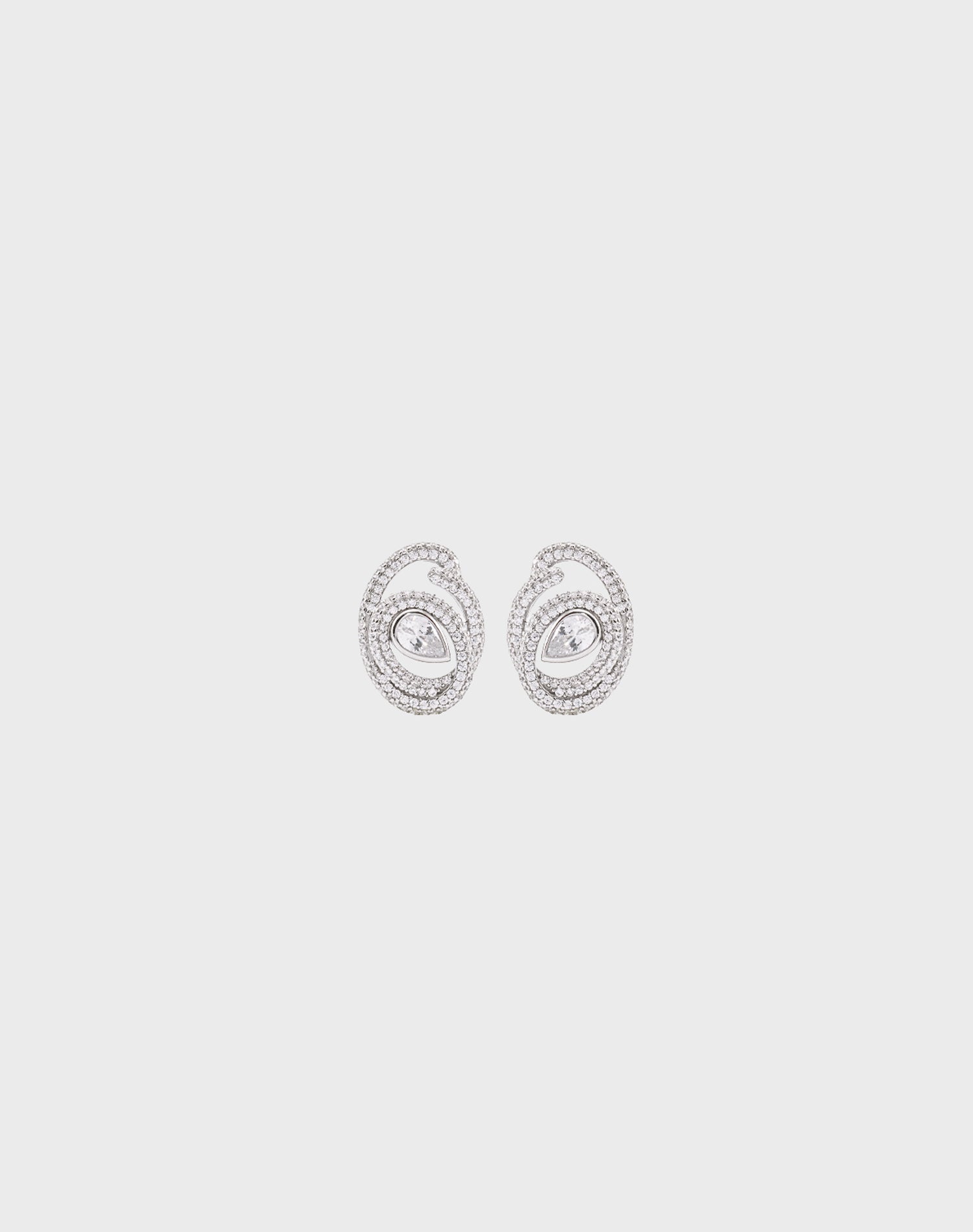 Silver Majestic Pear Earrings