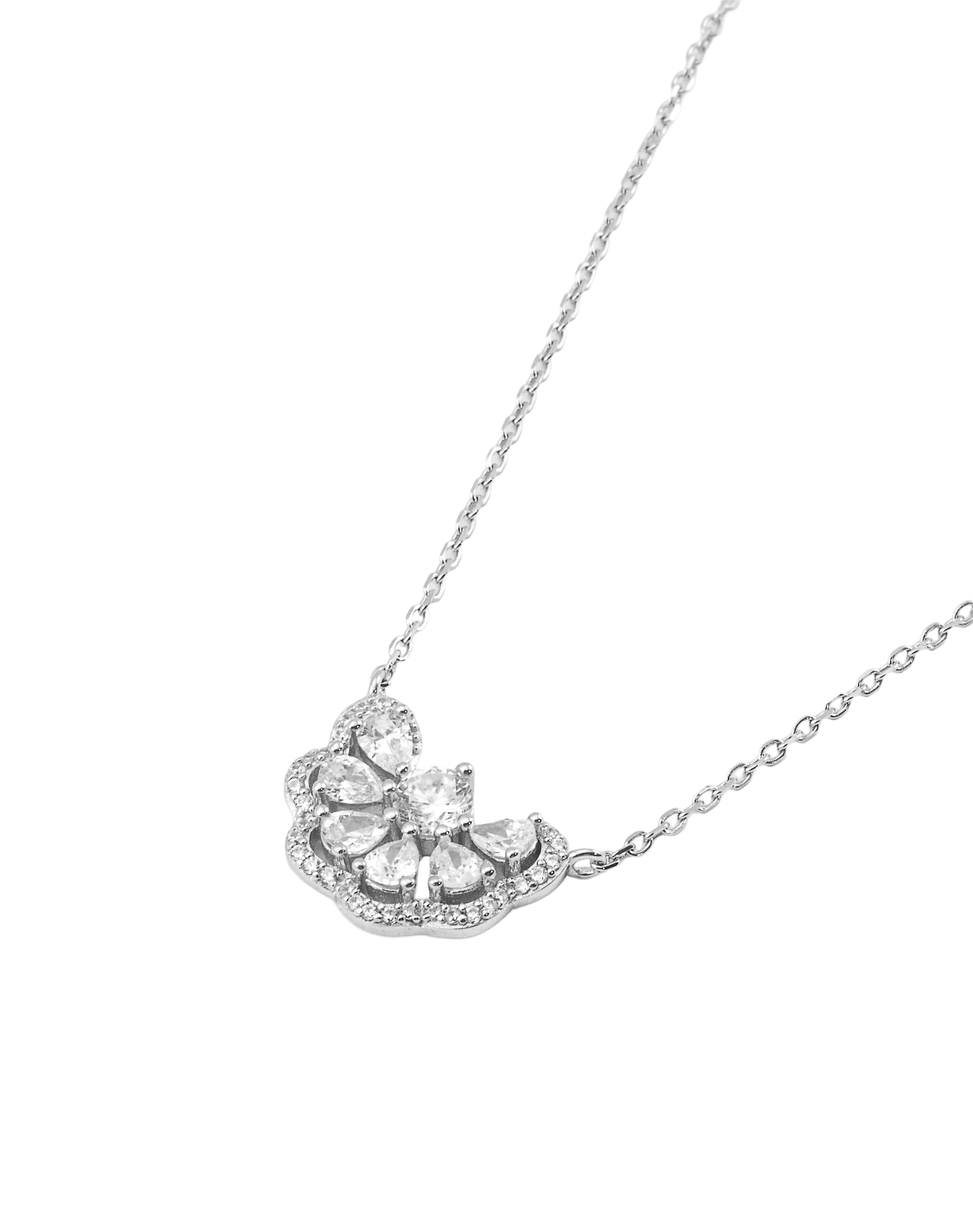 Silver Luminous Cluster Pendant Chain