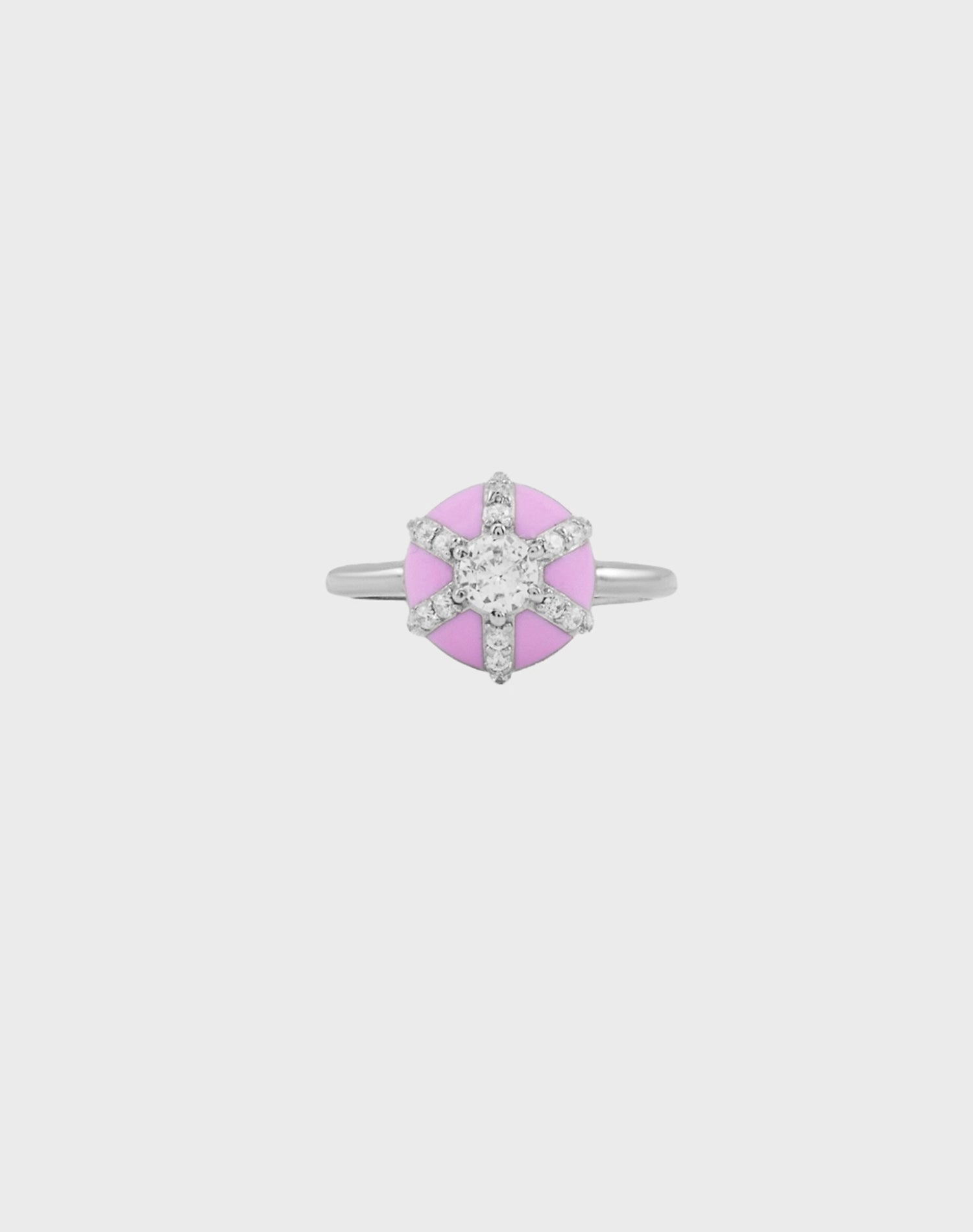 Silver Cosmic Candy Enamel Ring