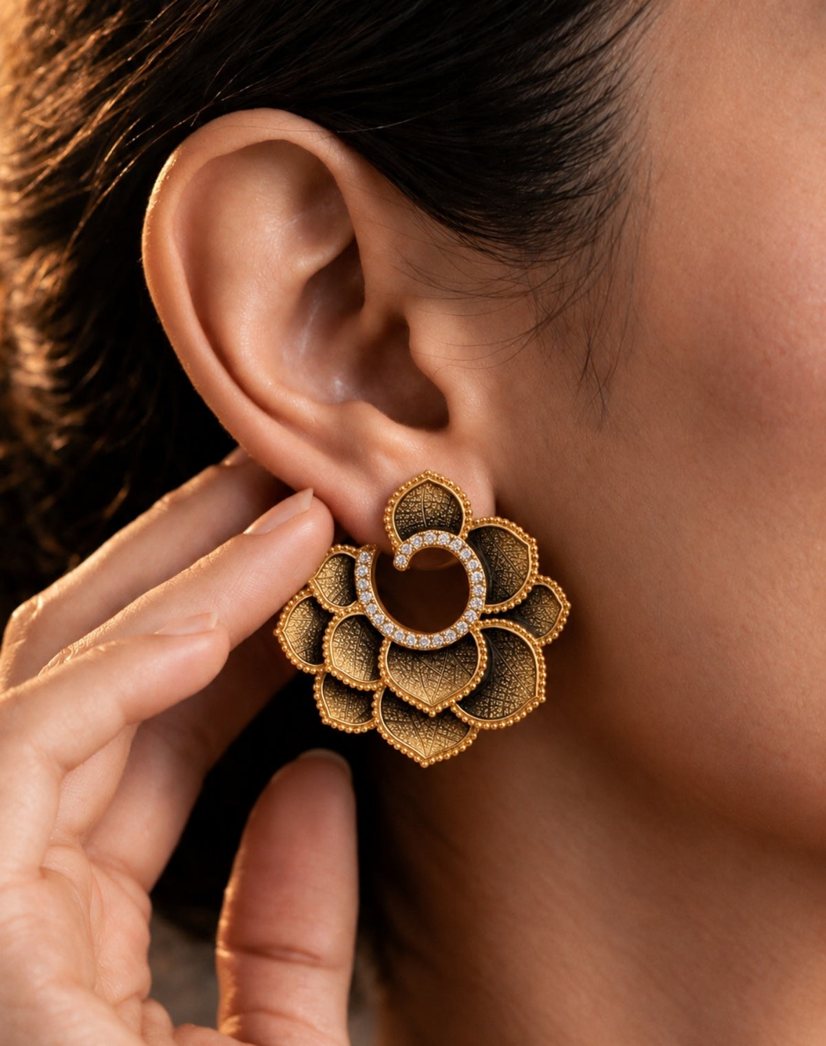 Shadow Petal Statement Earrings