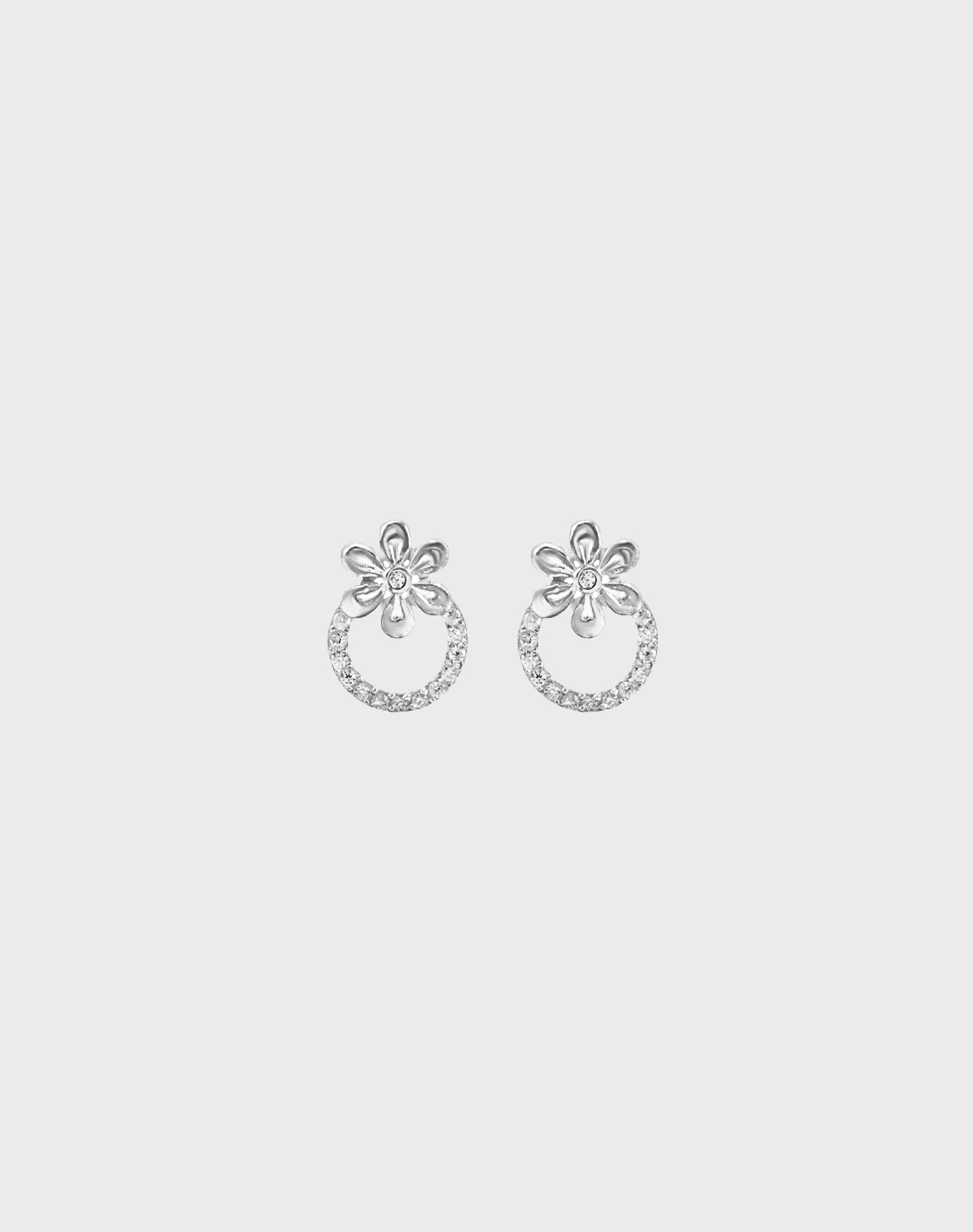 Silver Bloom Stud Earrings
