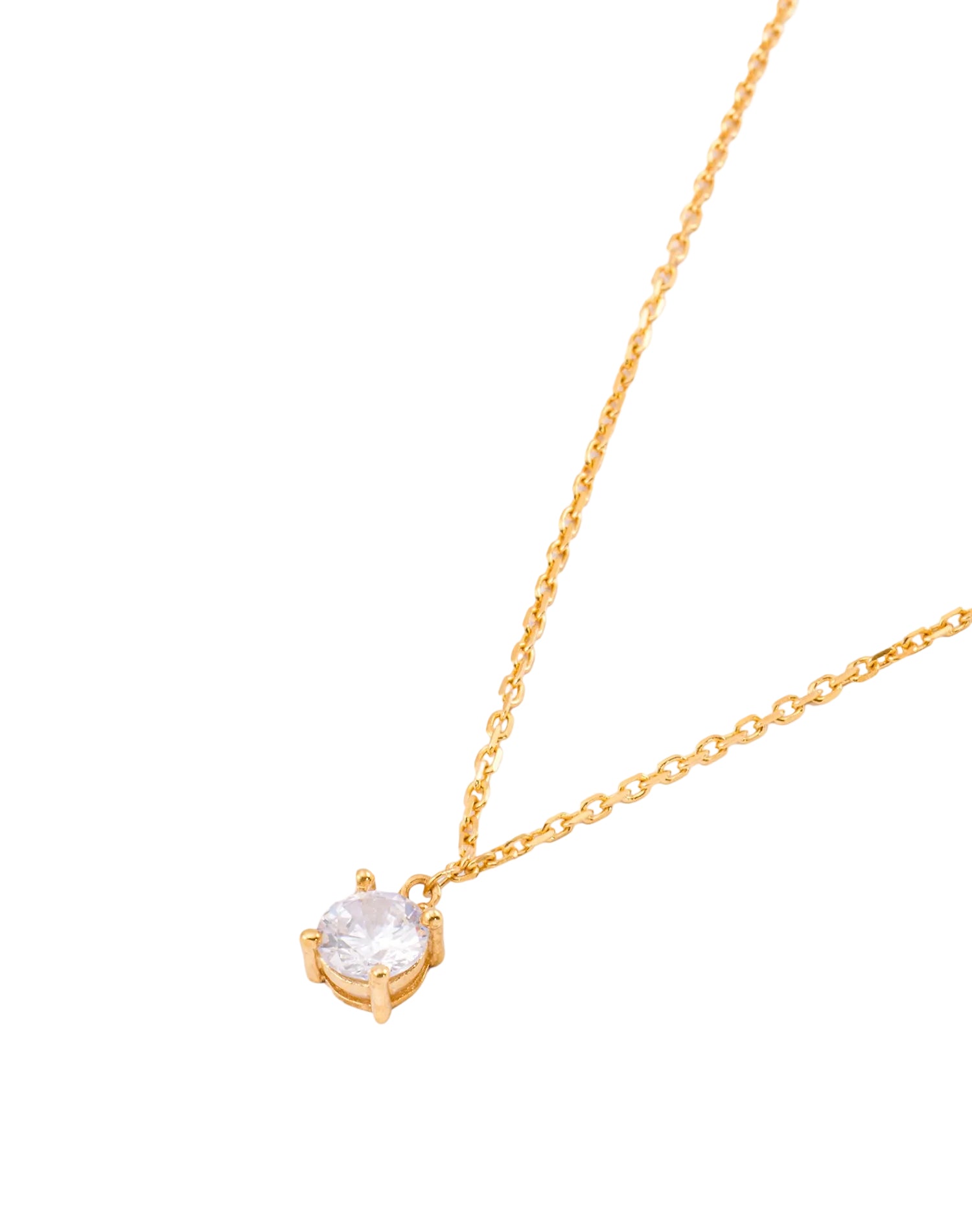 Gold Timeless Solitaire Pendant Chain
