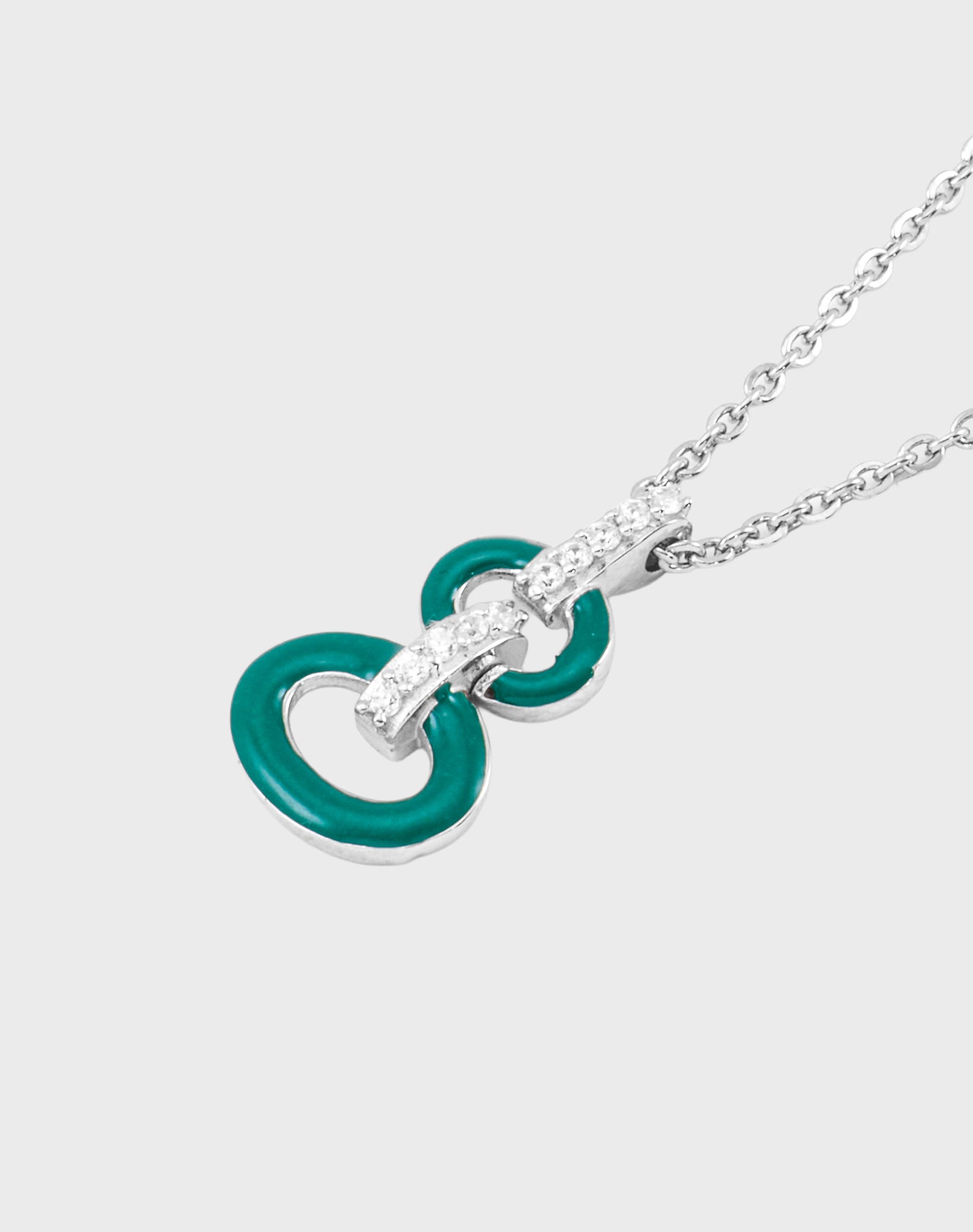 Silver Link & Wink Enamel Pendant Chain