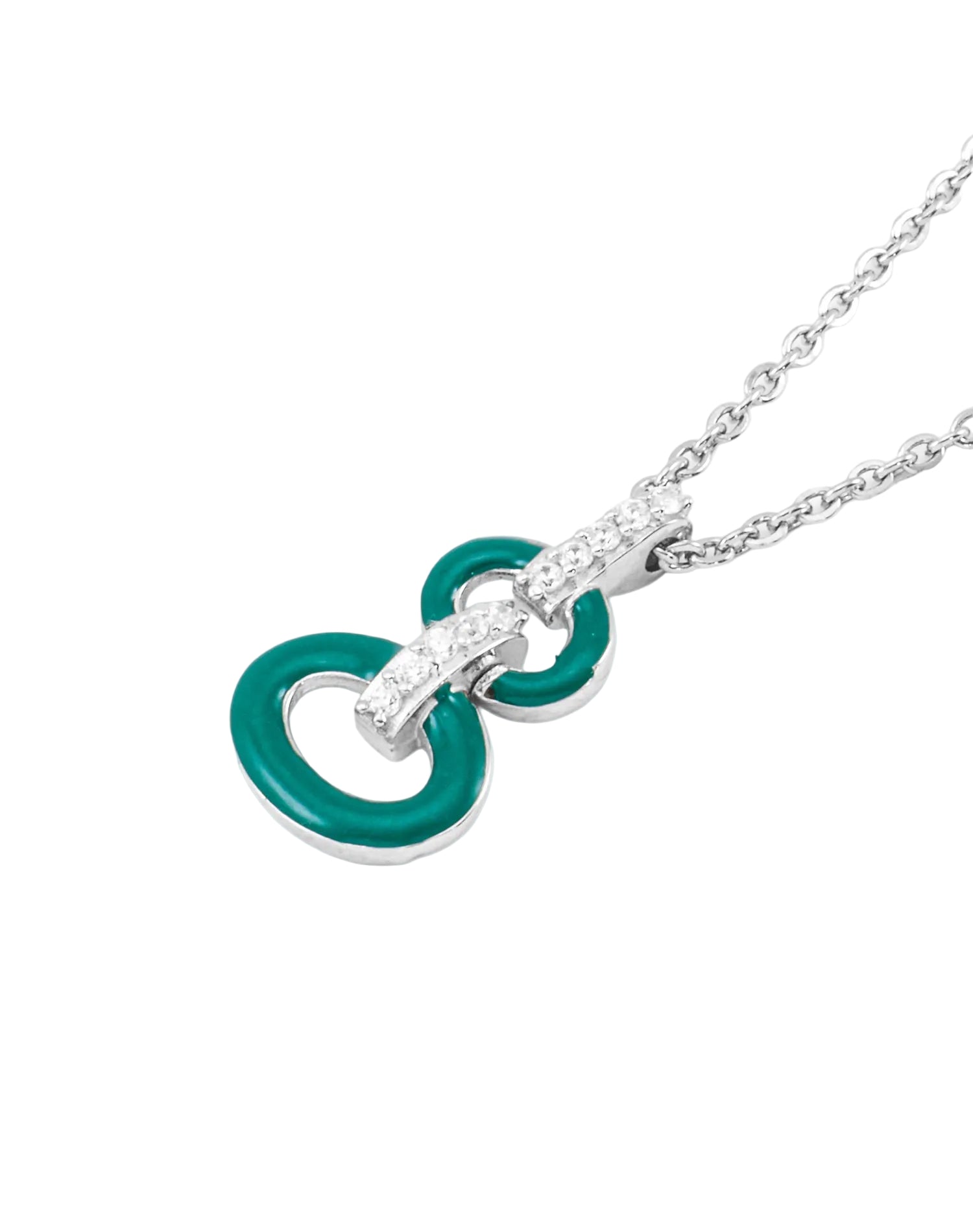 Silver Link & Wink Enamel Pendant Chain