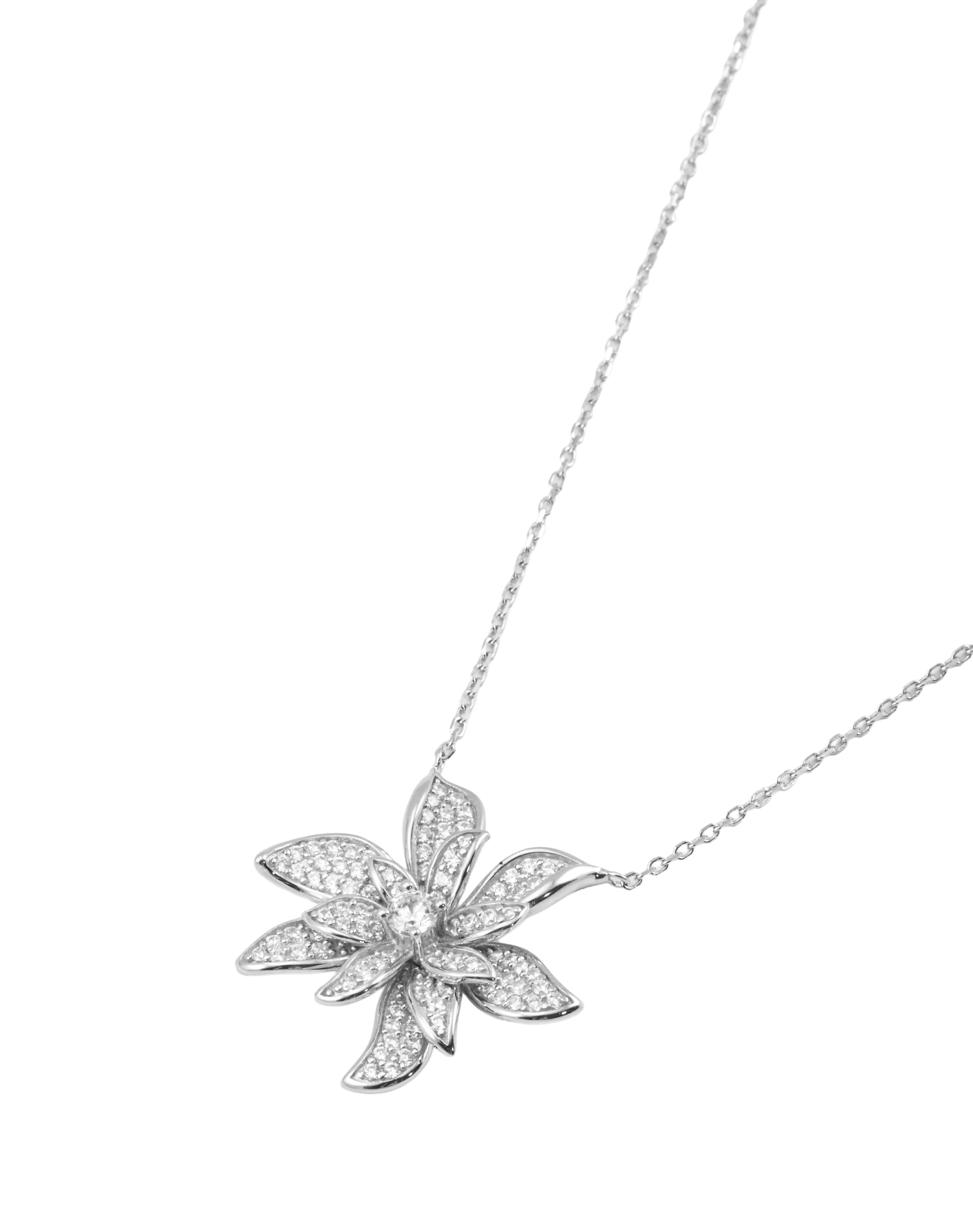 Silver Fleur Pendant Chain