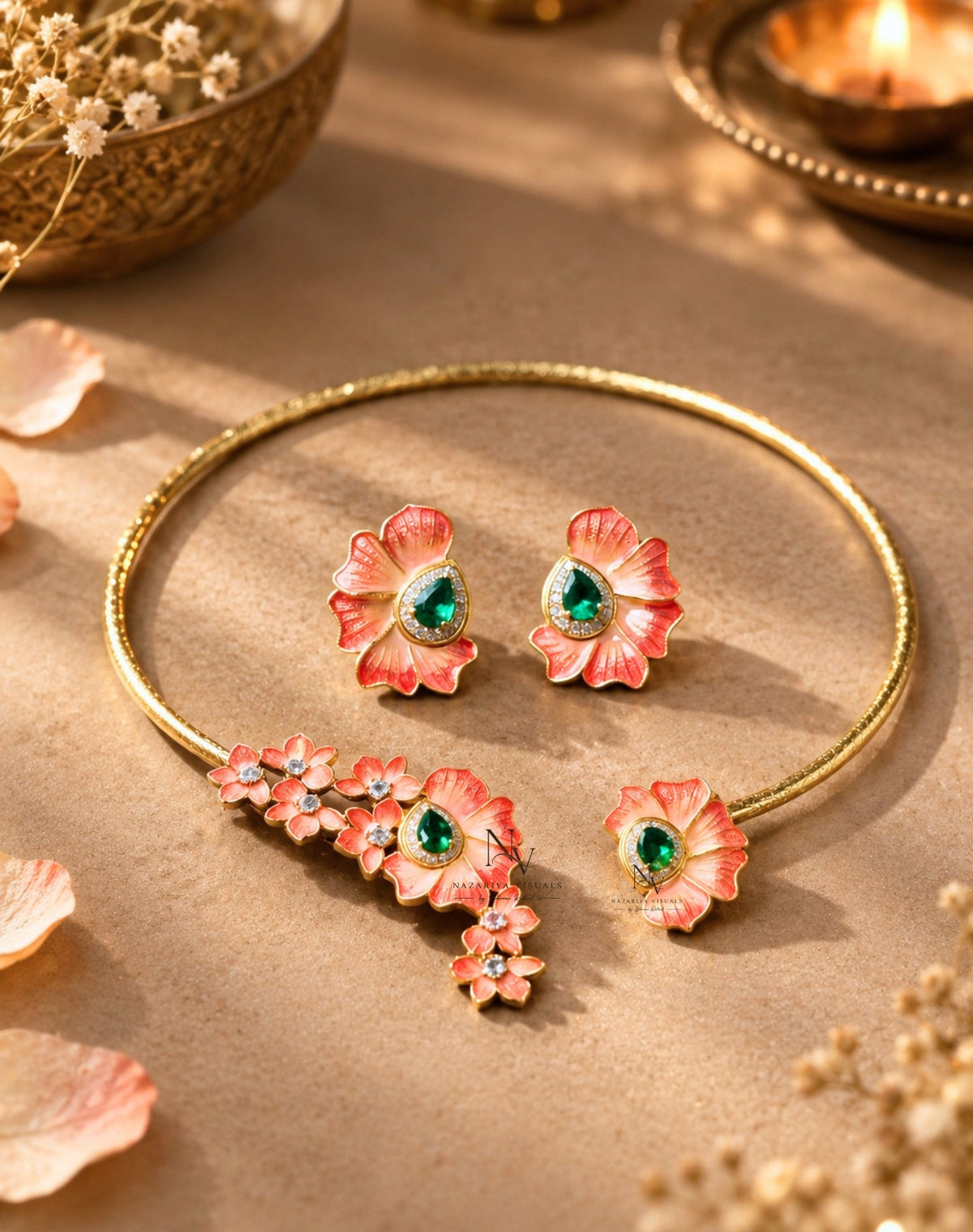 Enchanted Bloom Statement Necklace Set