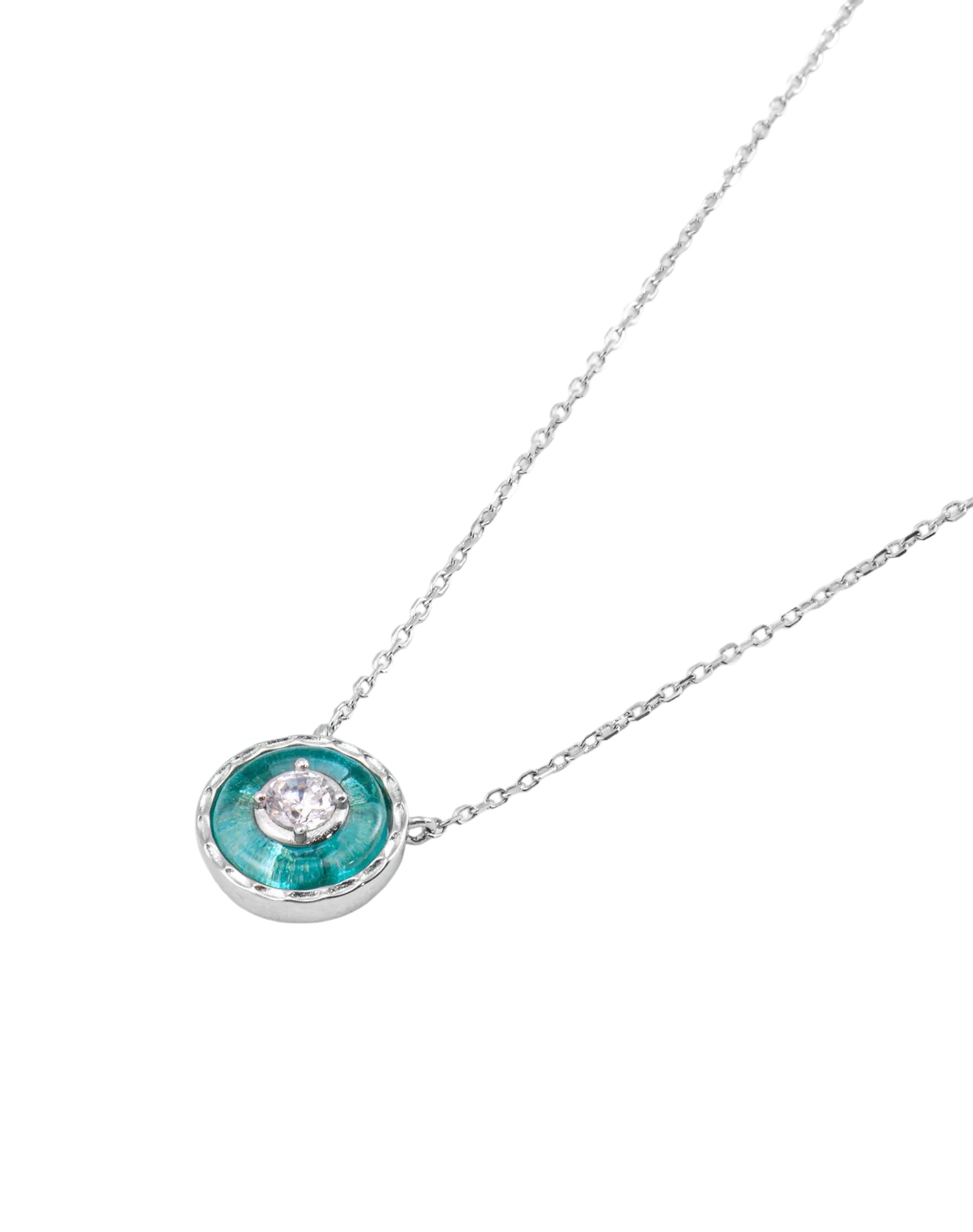 Silver Orbis Verde Pendant Chain