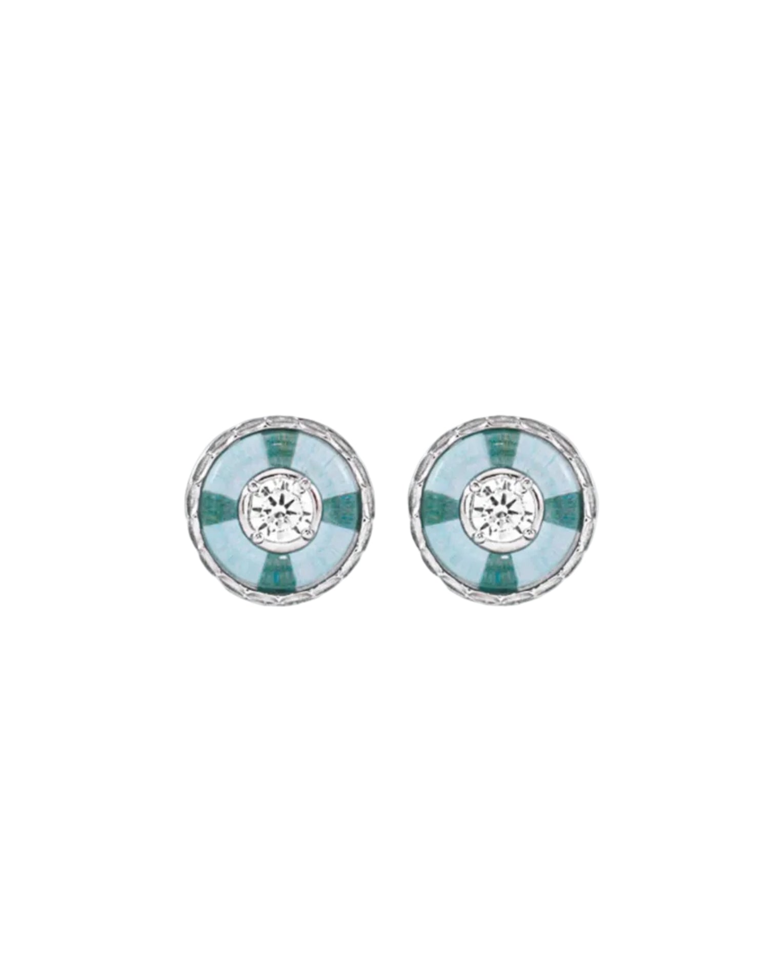 Silver Orbis Verde Earrings