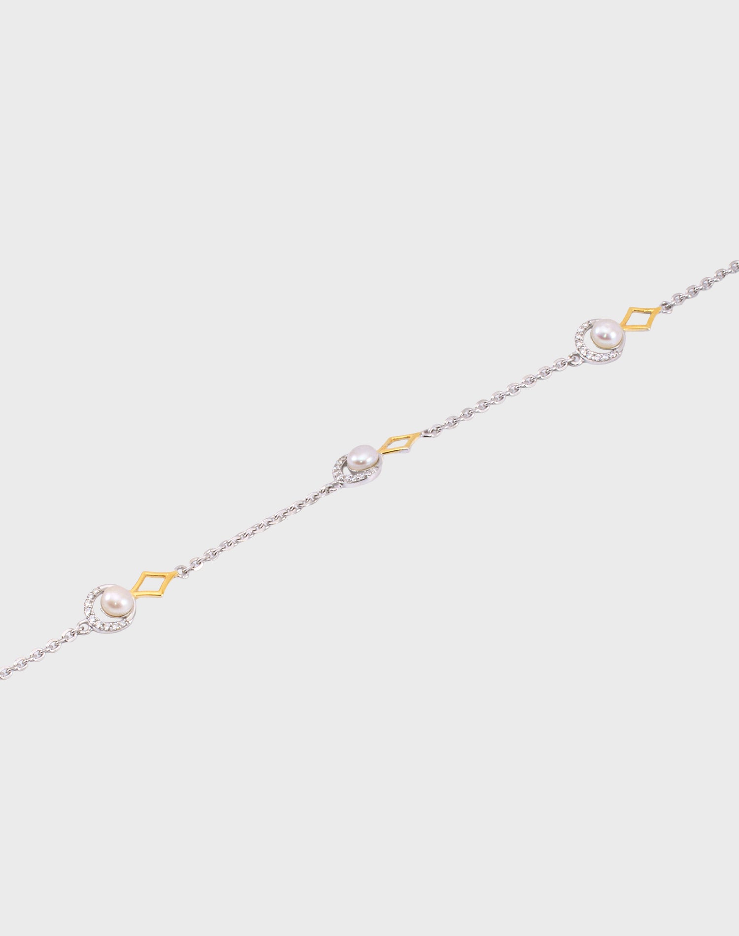 Silver Prism Pearl Bracelet