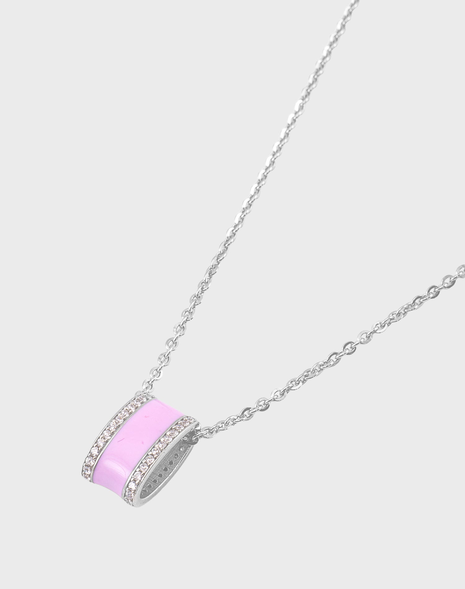 Silver Blush Beam Enamel Pendant Chain