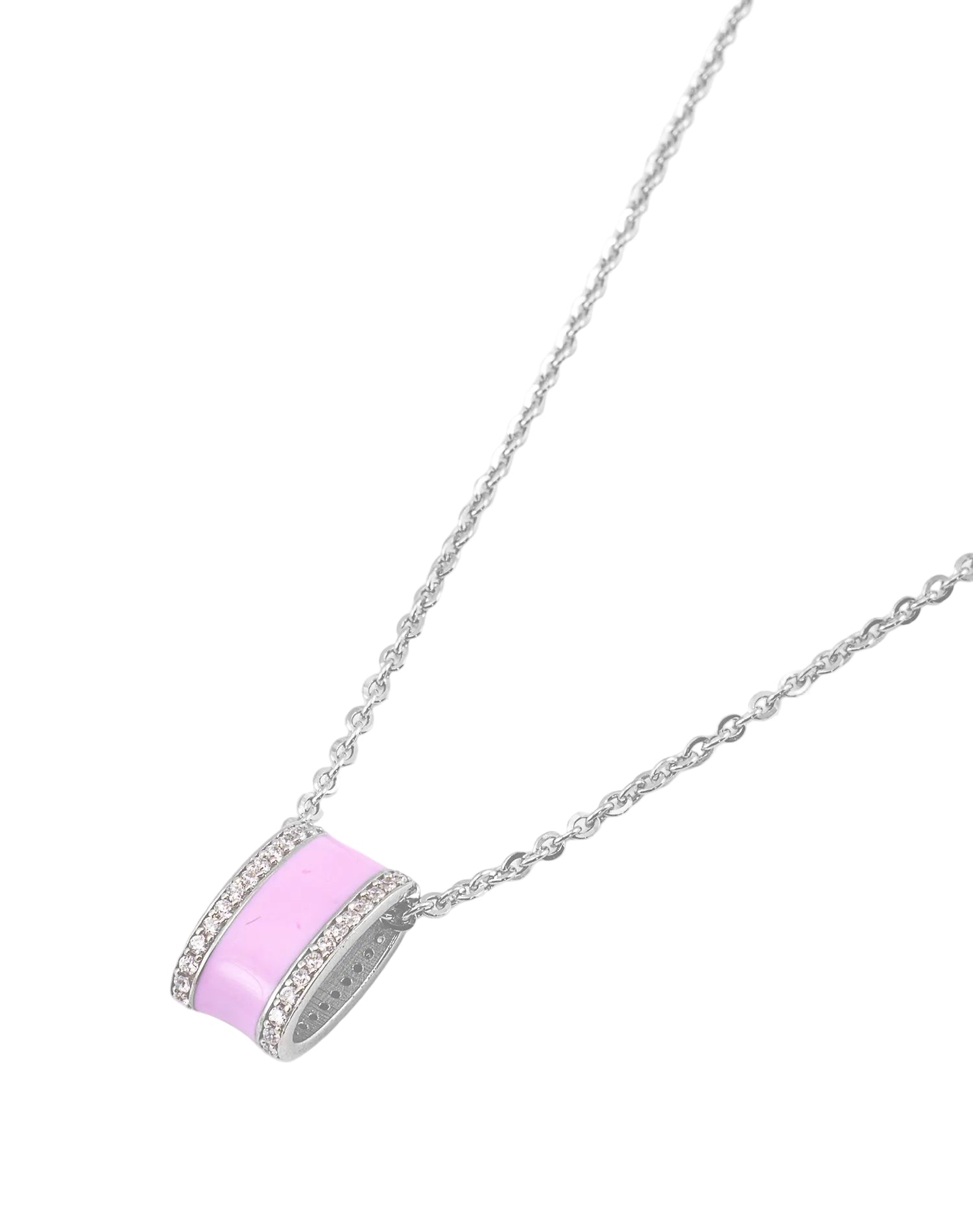 Silver Blush Beam Enamel Pendant Chain