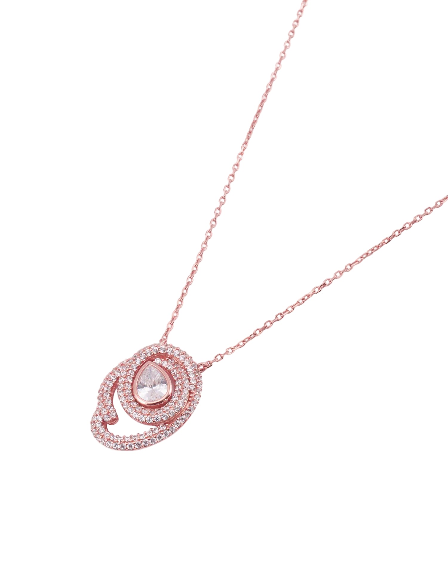 Rose Majestic Pear Pendant Chain