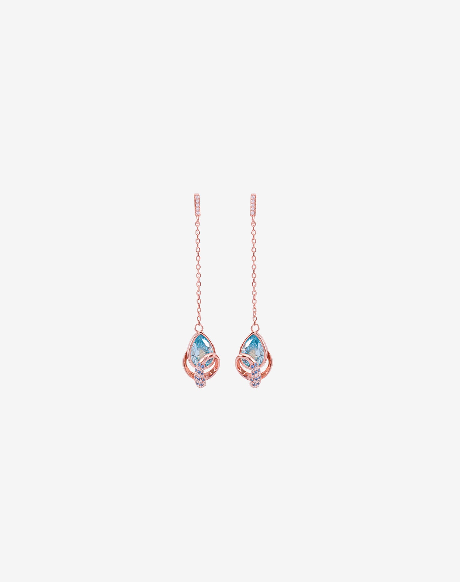 Rose Aqua Veil Earrings