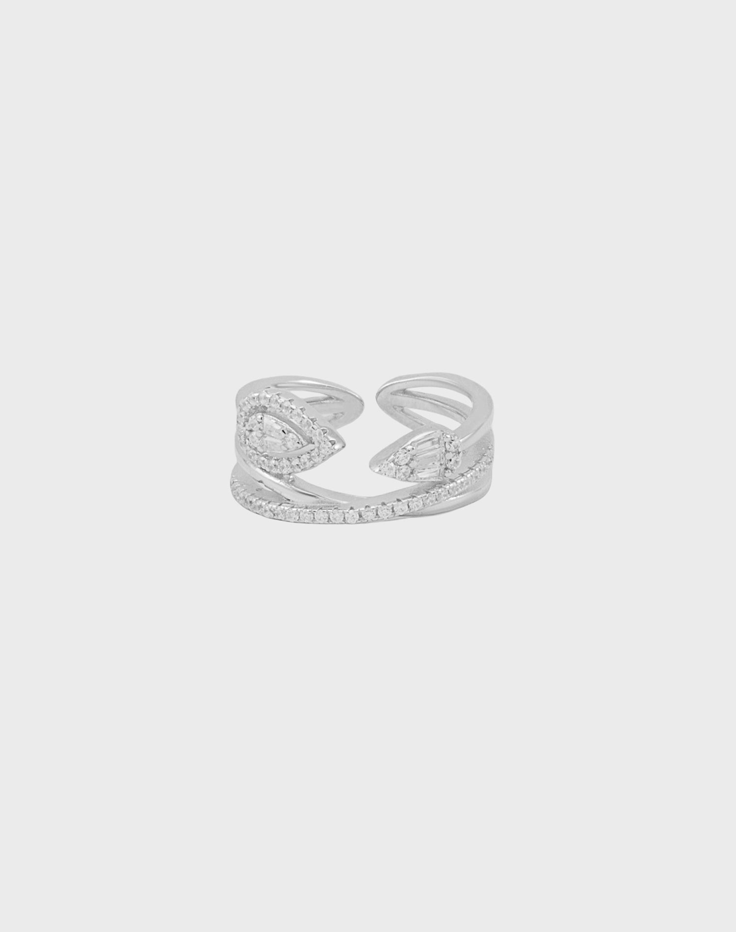 Silver Teardrop Harmony Ring