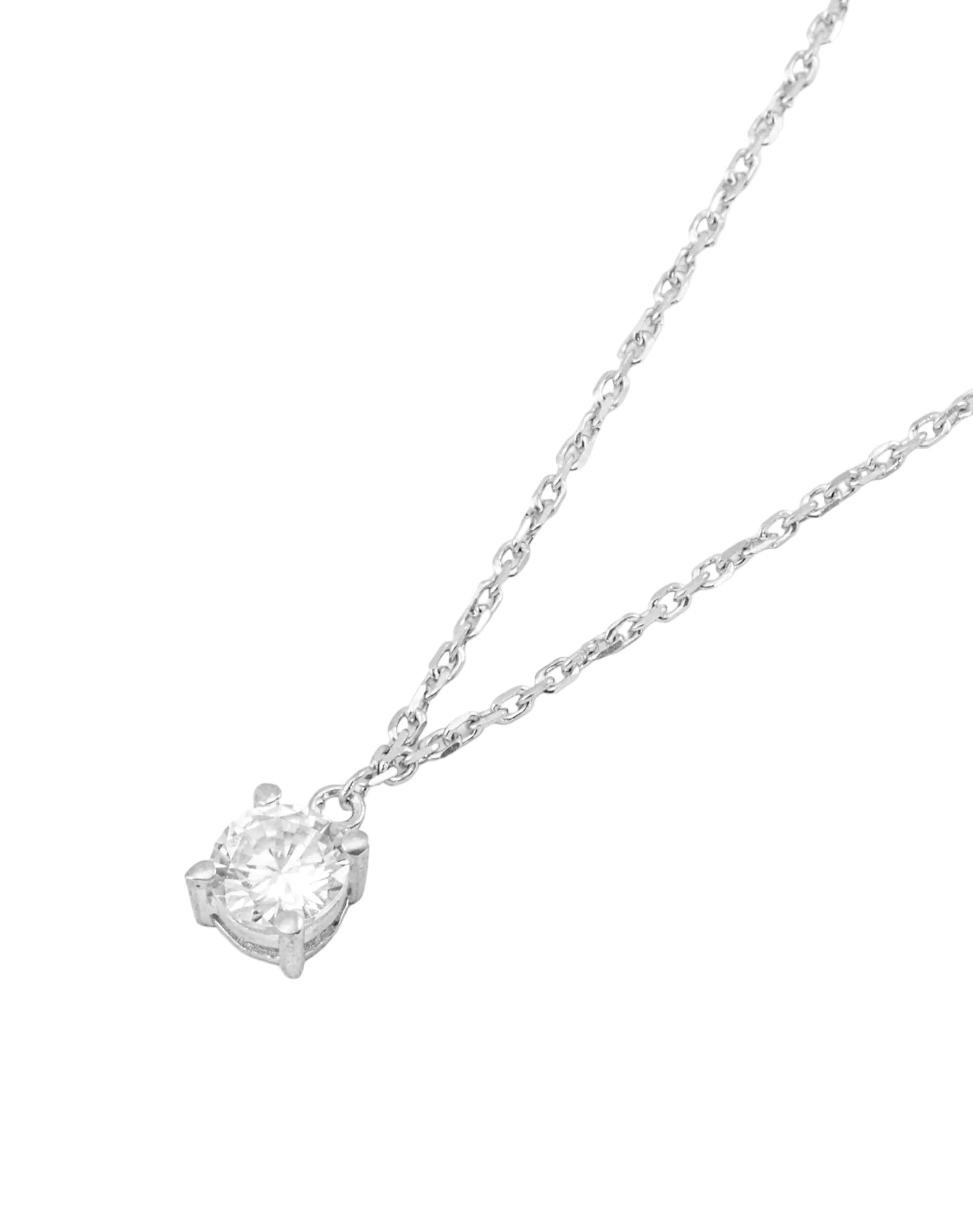 Silver Timeless Solitaire Pendant Chain