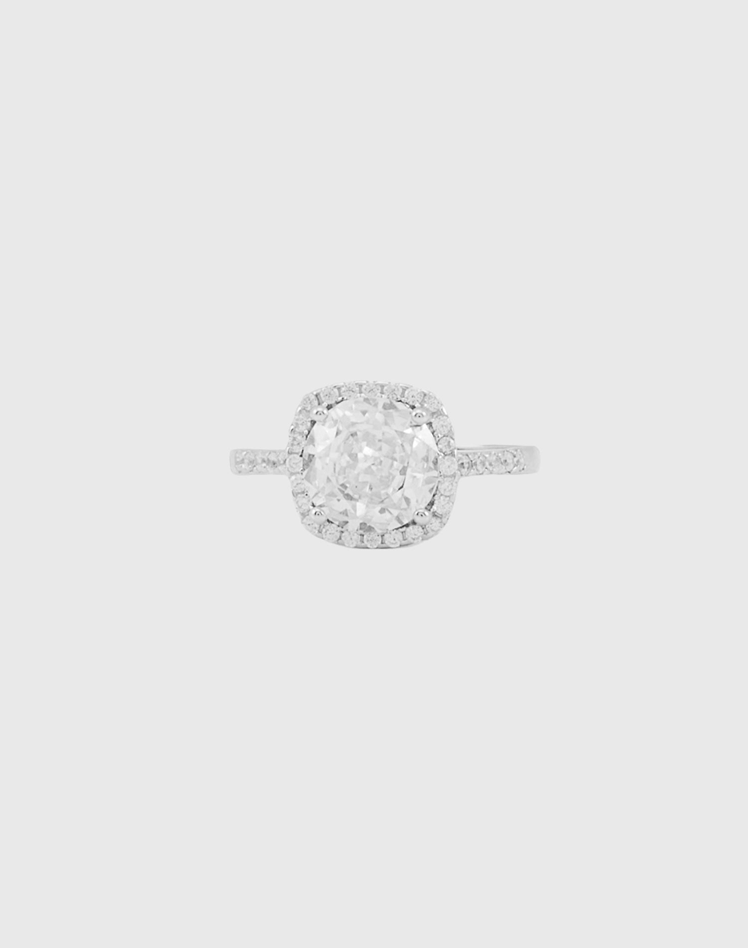 Silver Grand Solitaire Ring