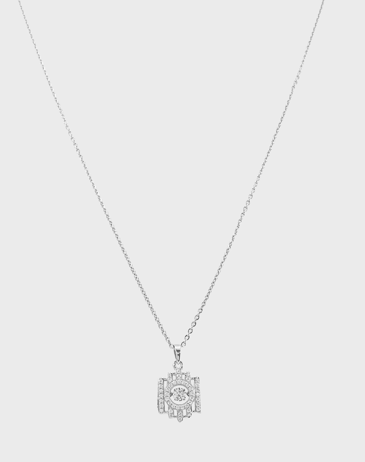 Silver Anchor Dancing Diamond Pendant Chain
