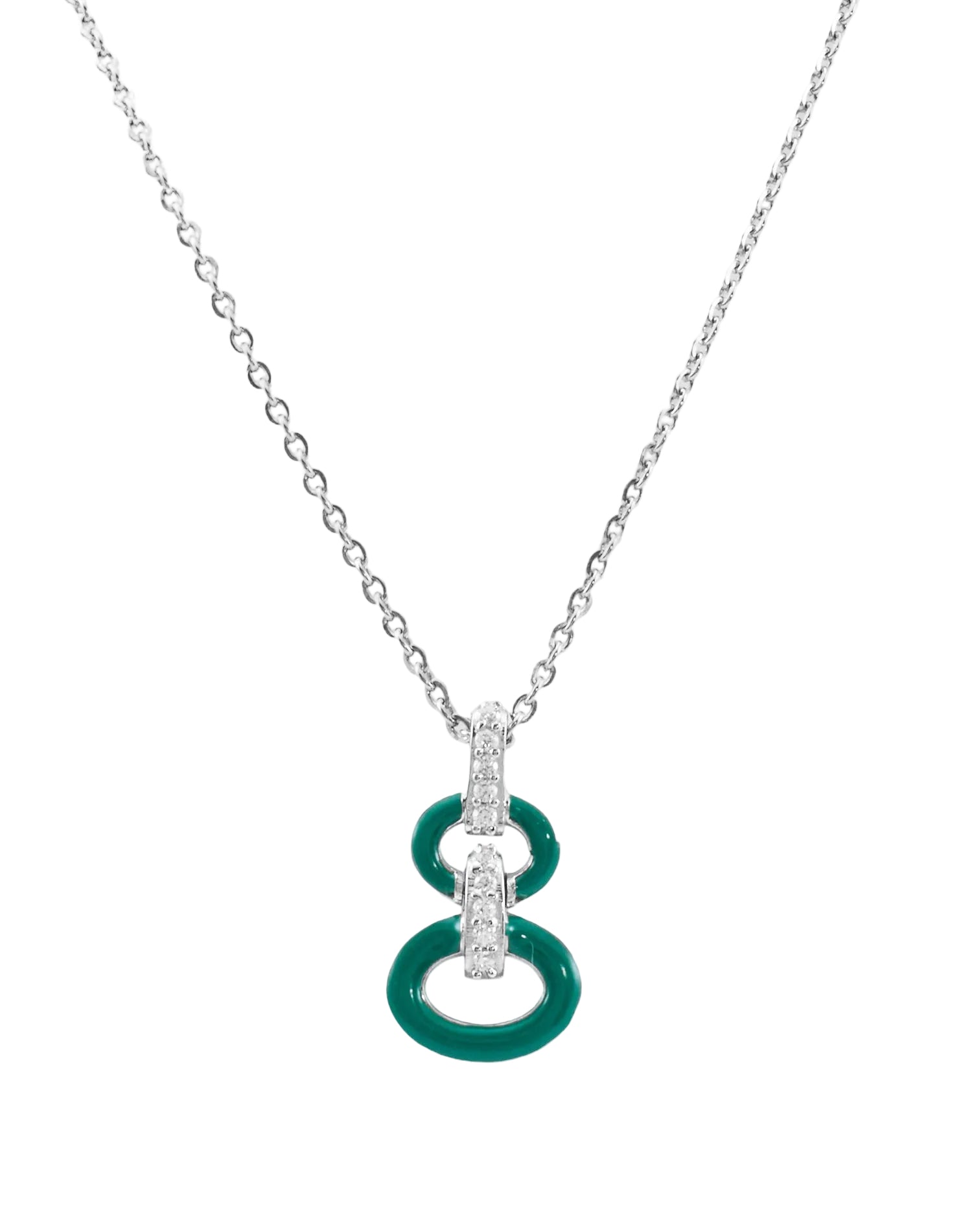 Silver Link & Wink Enamel Pendant Chain