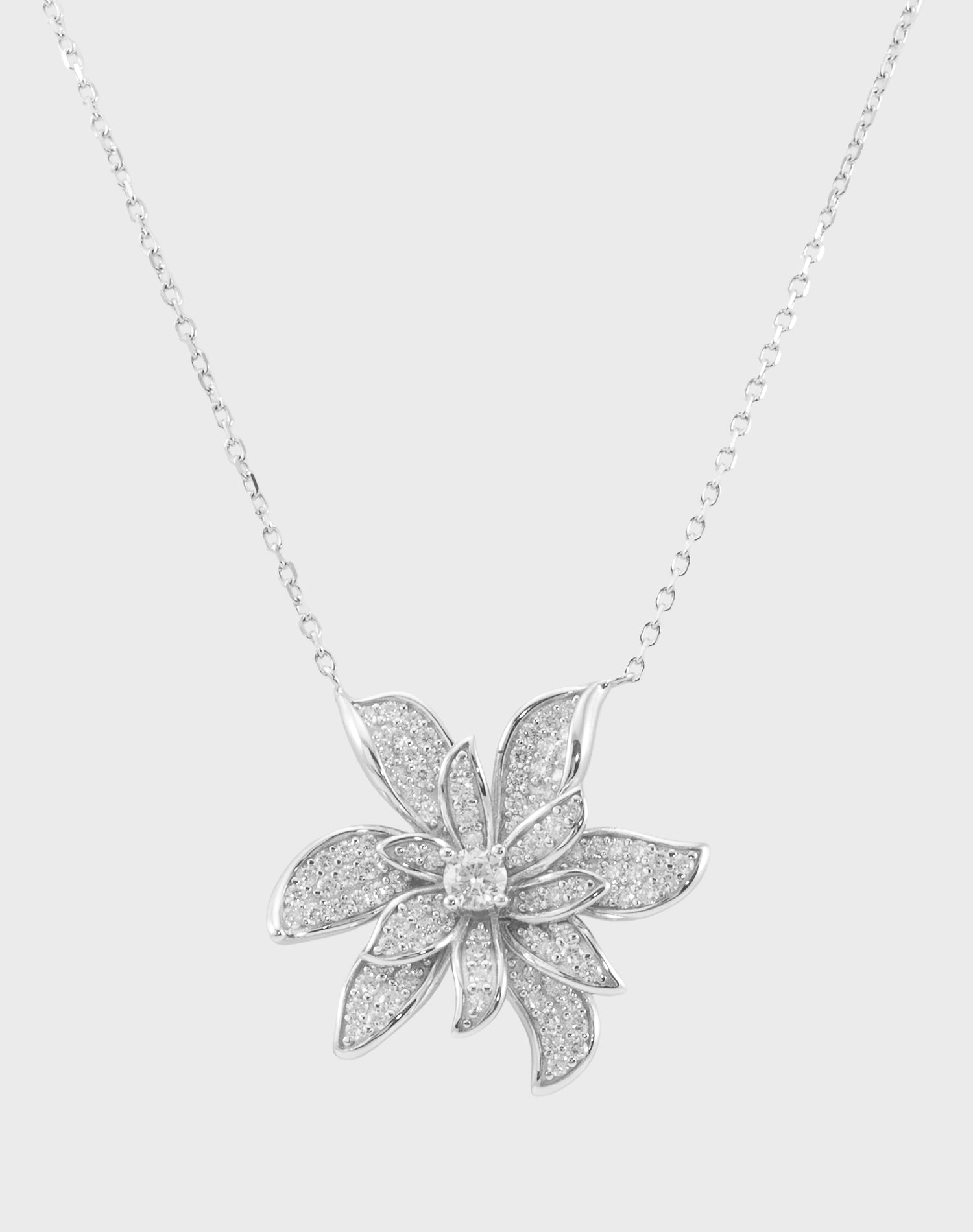 Silver Fleur Pendant Chain