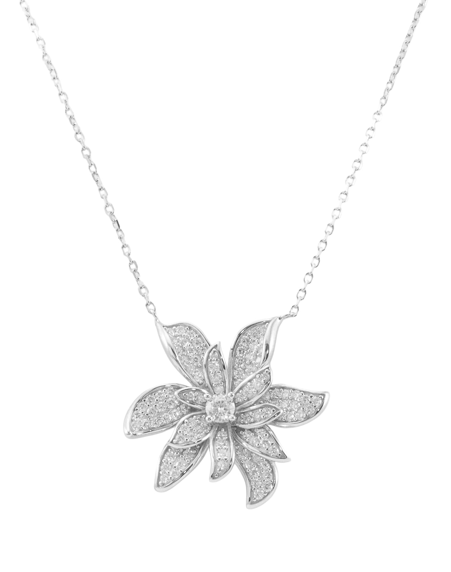 Silver Fleur Pendant Chain