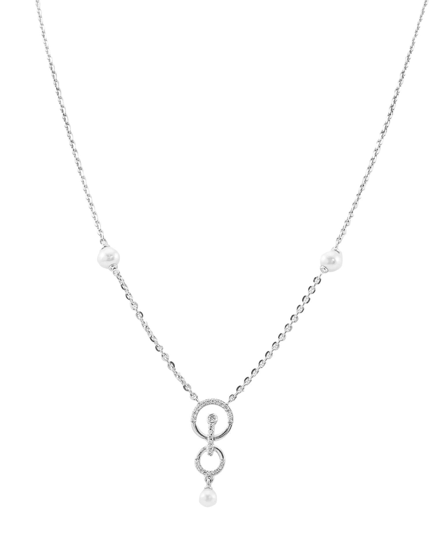 Silver Halo Glow Pearl Pendant Chain