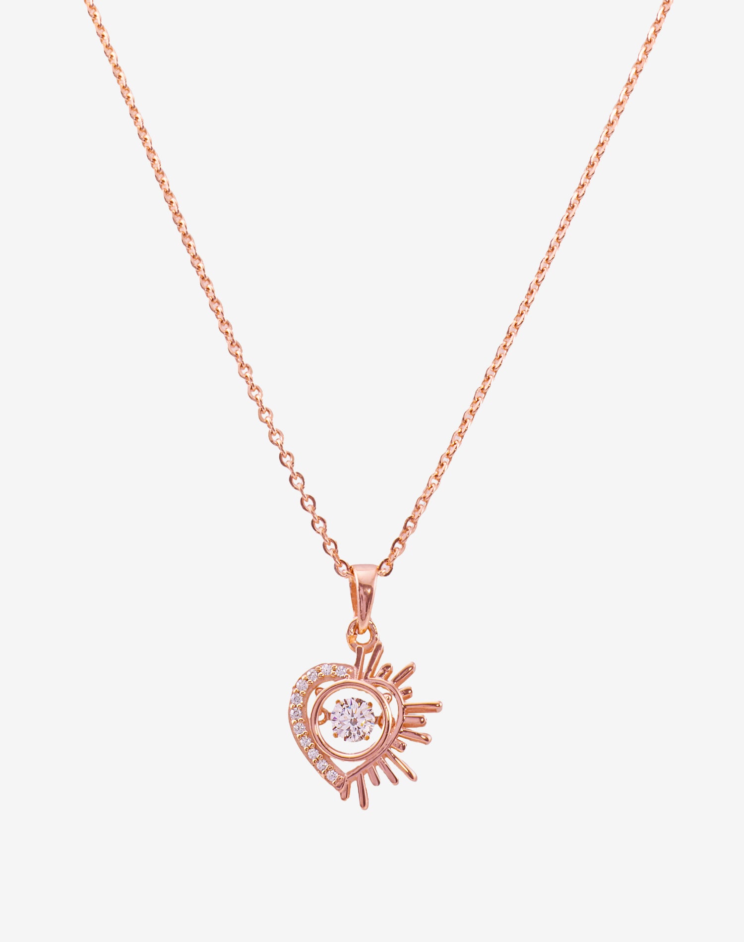Rose Guardian Heart Dancing Diamond Pendant Chain