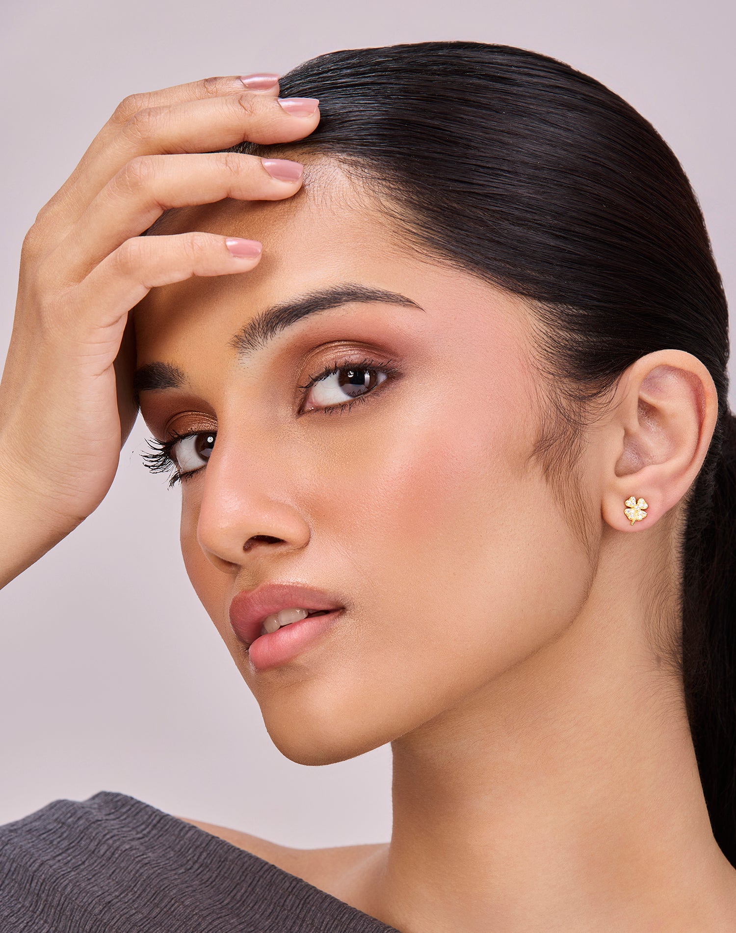 Gold Blossom Stud Earrings