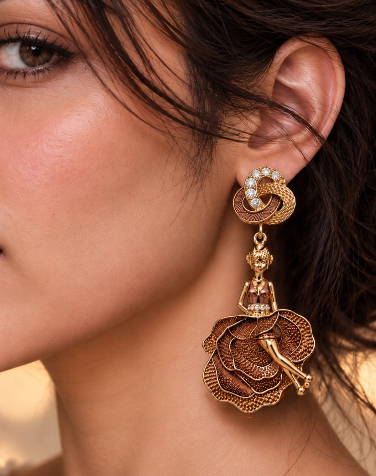 Rose Ballerina Statement Earrings