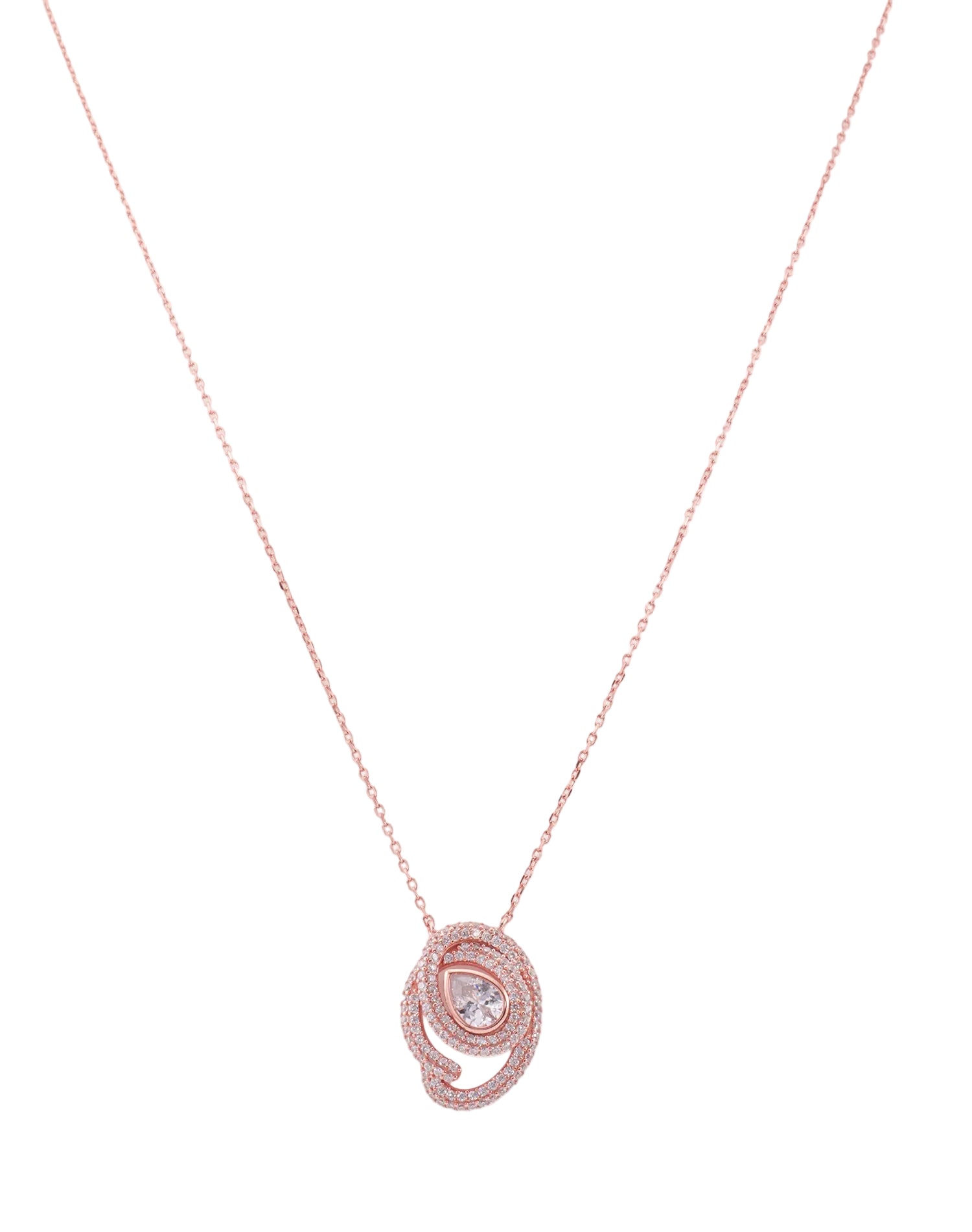 Rose Majestic Pear Pendant Chain
