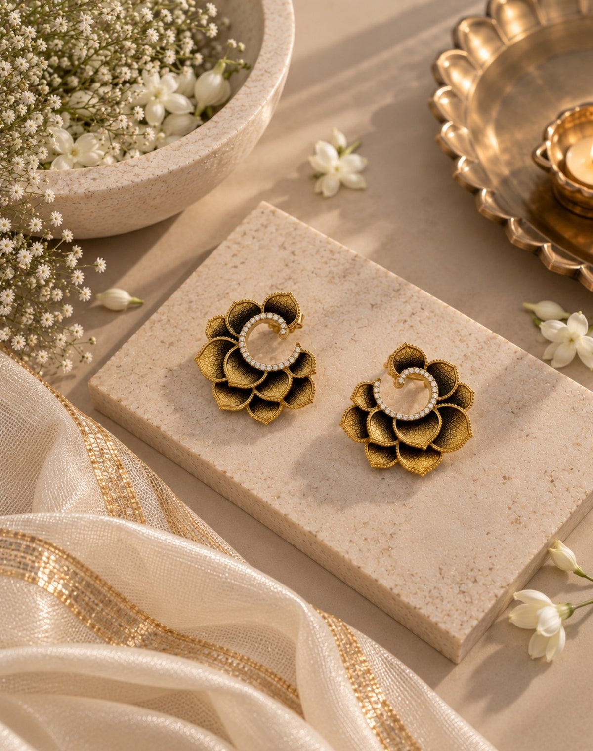 Shadow Petal Statement Earrings