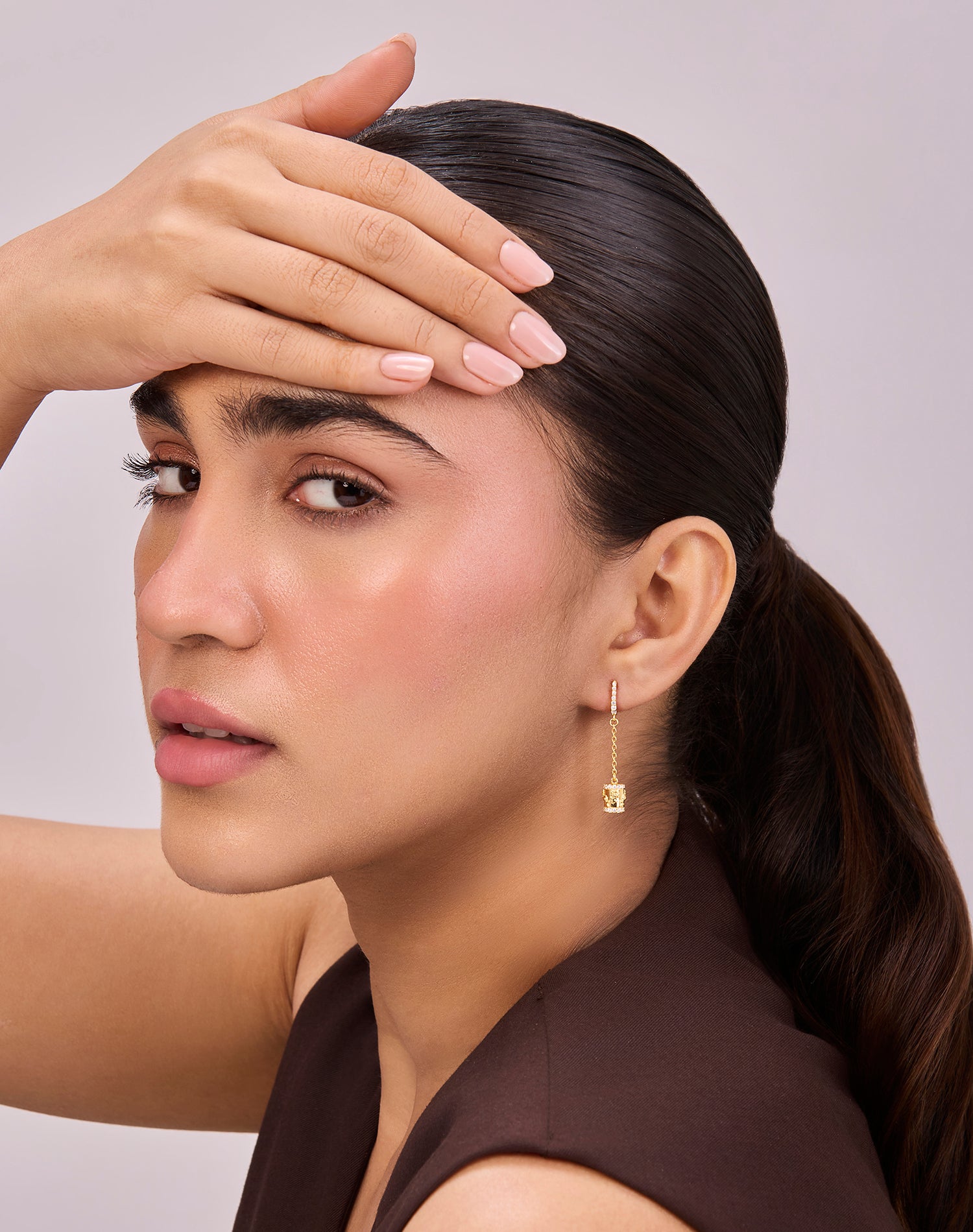 Gold Sculpted Light Earrings