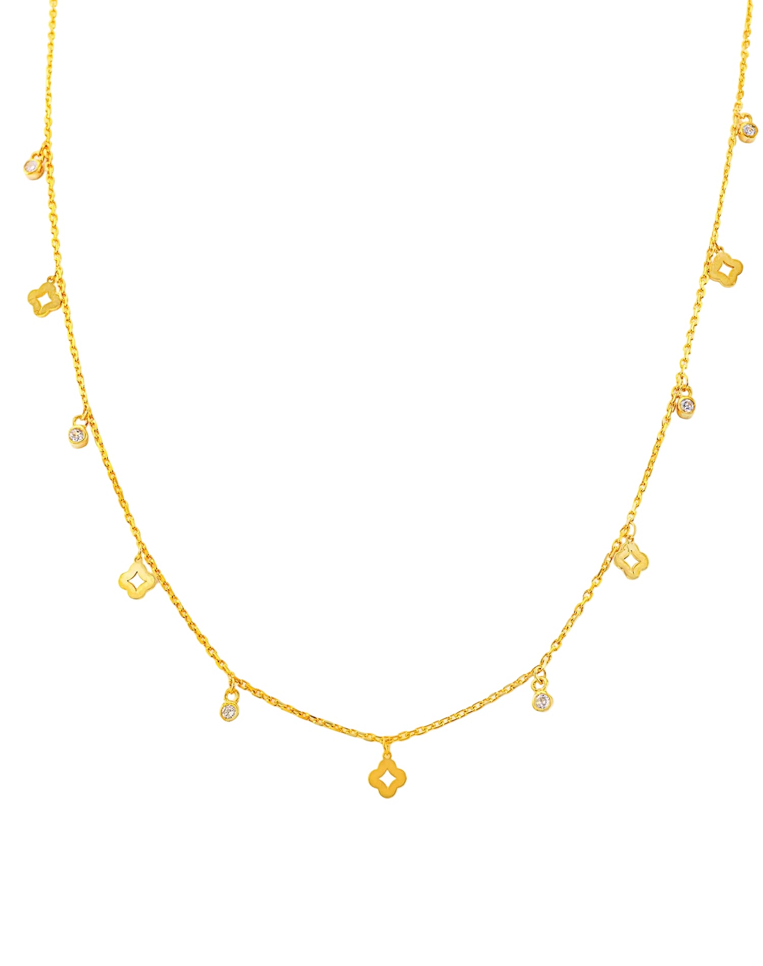 Gold Glow Clover Charm Pendant Chain