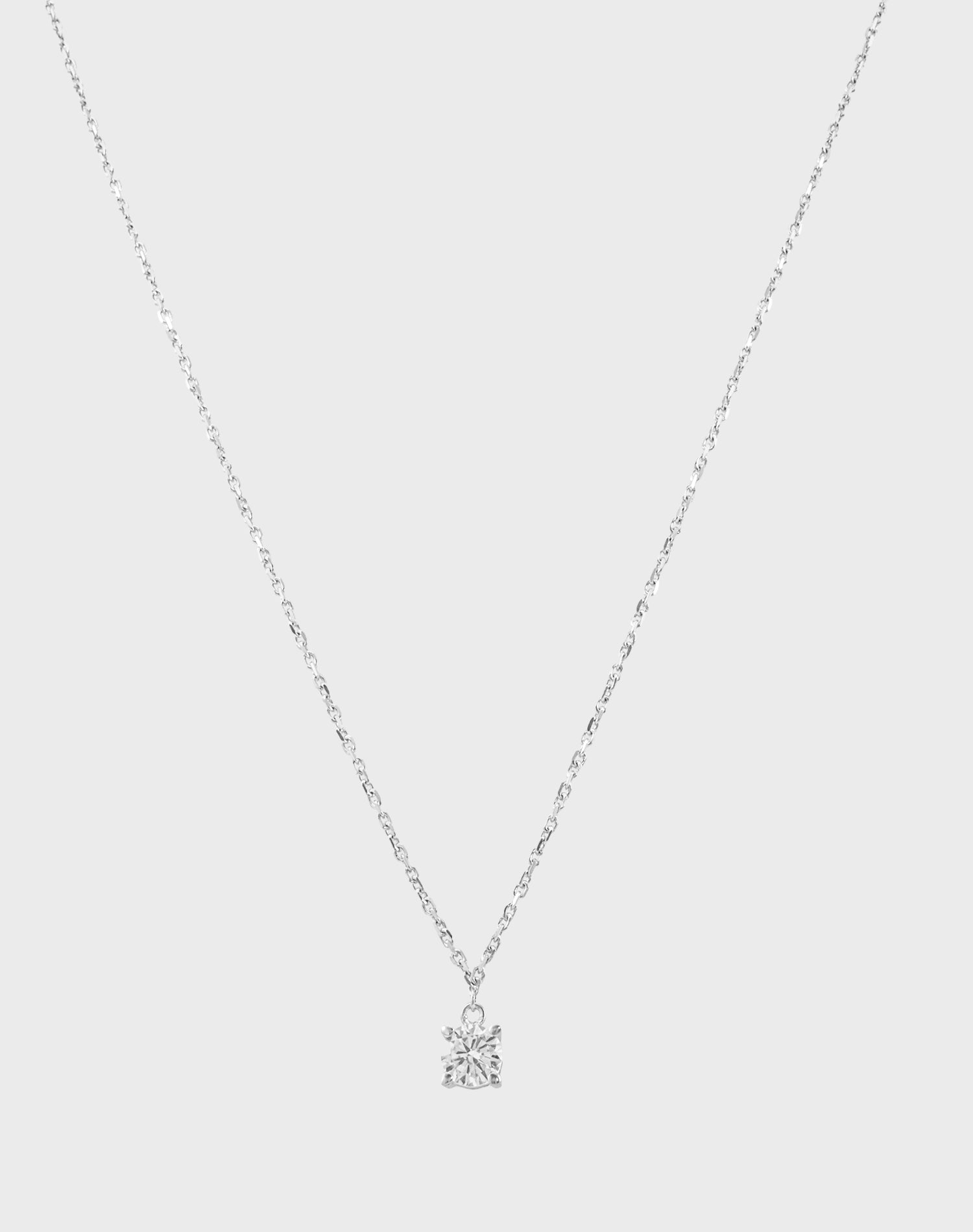 Silver Timeless Solitaire Pendant Chain