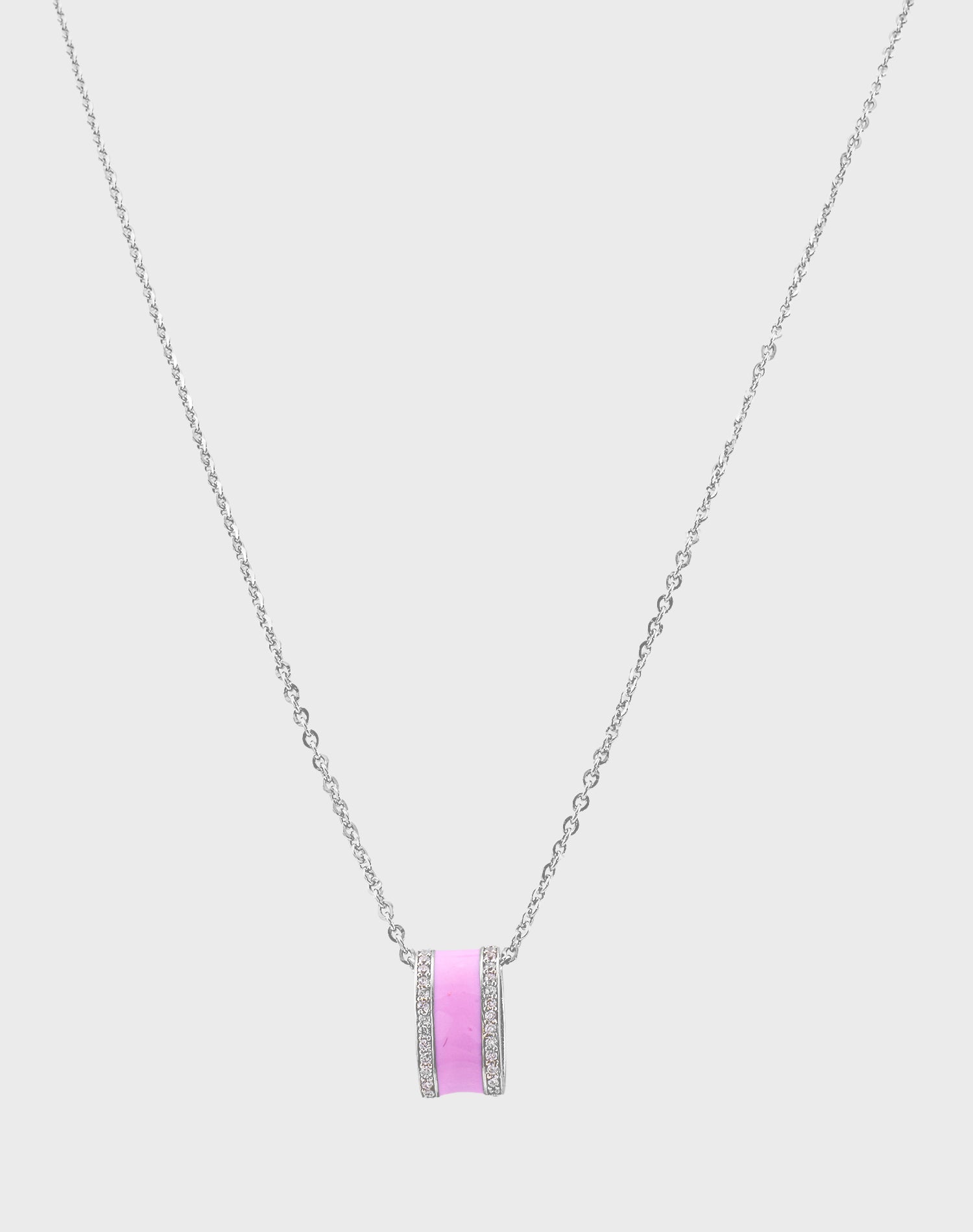 Silver Blush Beam Enamel Pendant Chain