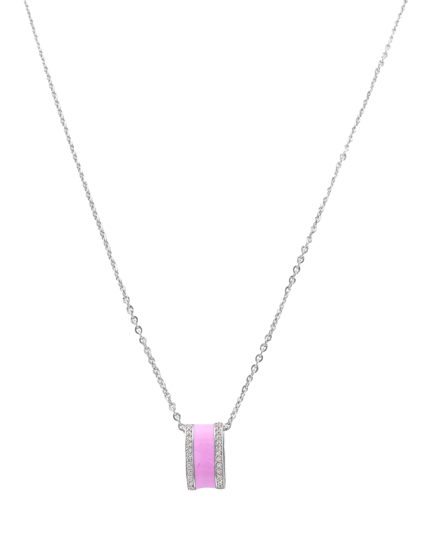 Silver Blush Beam Enamel Pendant Chain