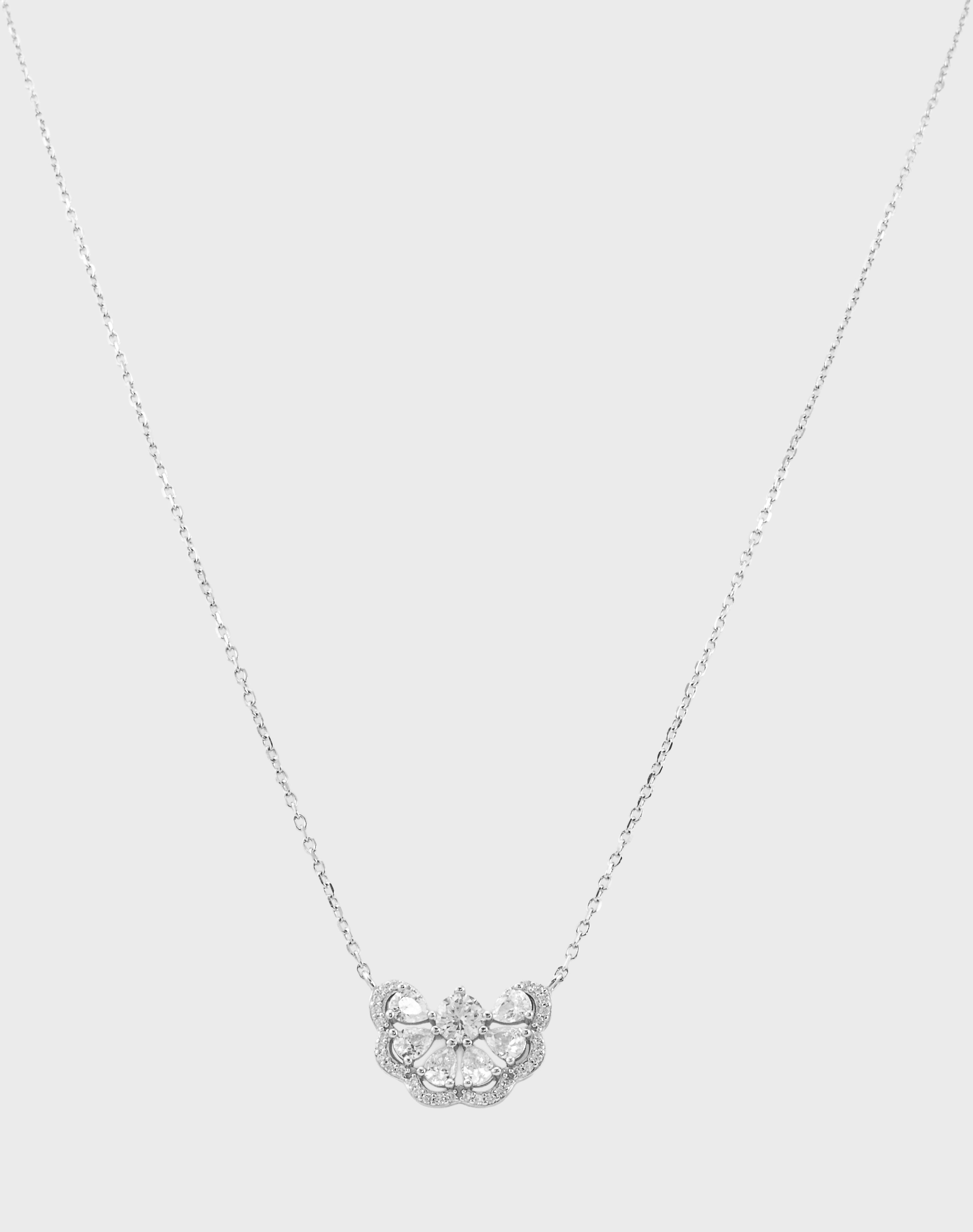 Silver Luminous Cluster Pendant Chain