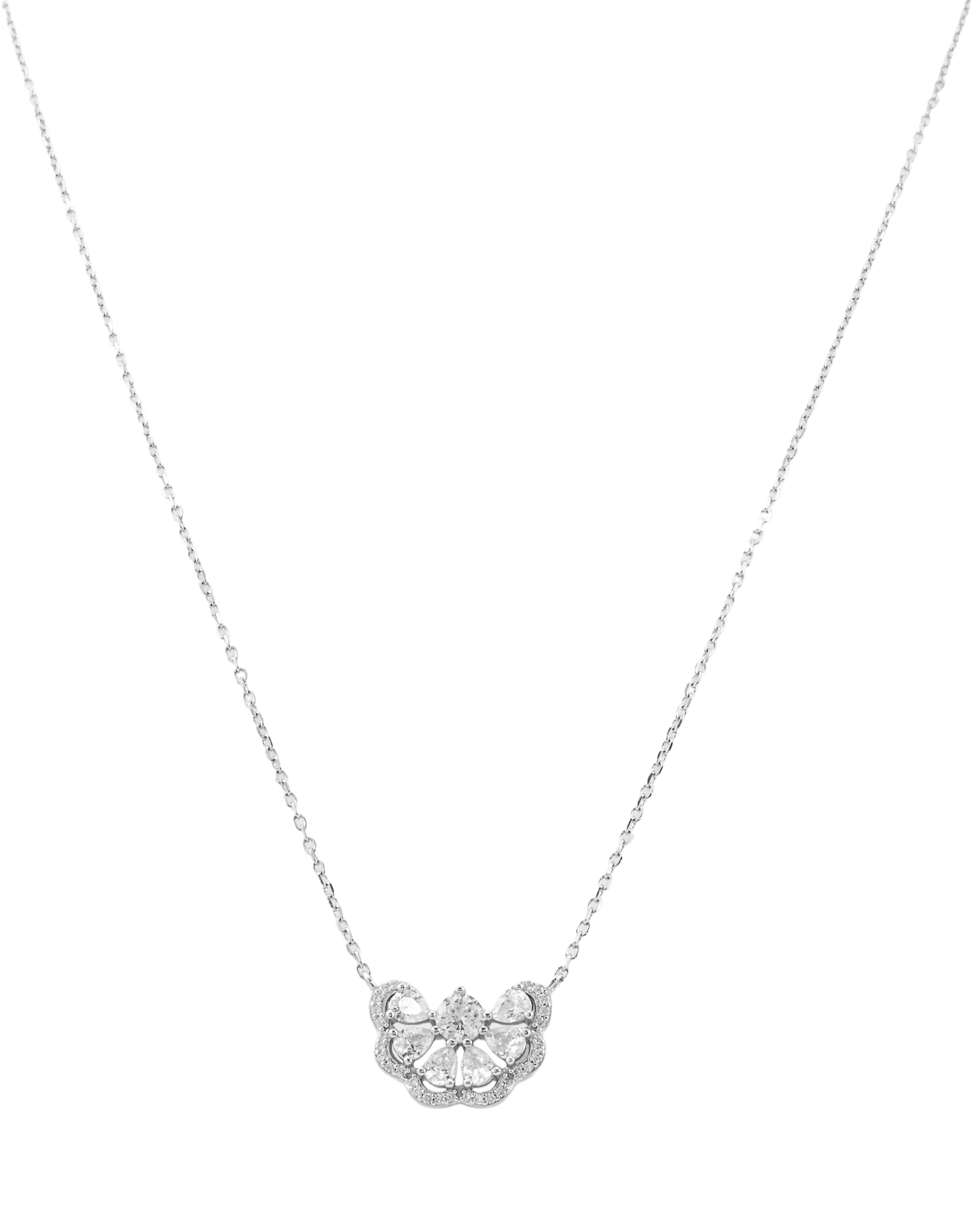 Silver Luminous Cluster Pendant Chain