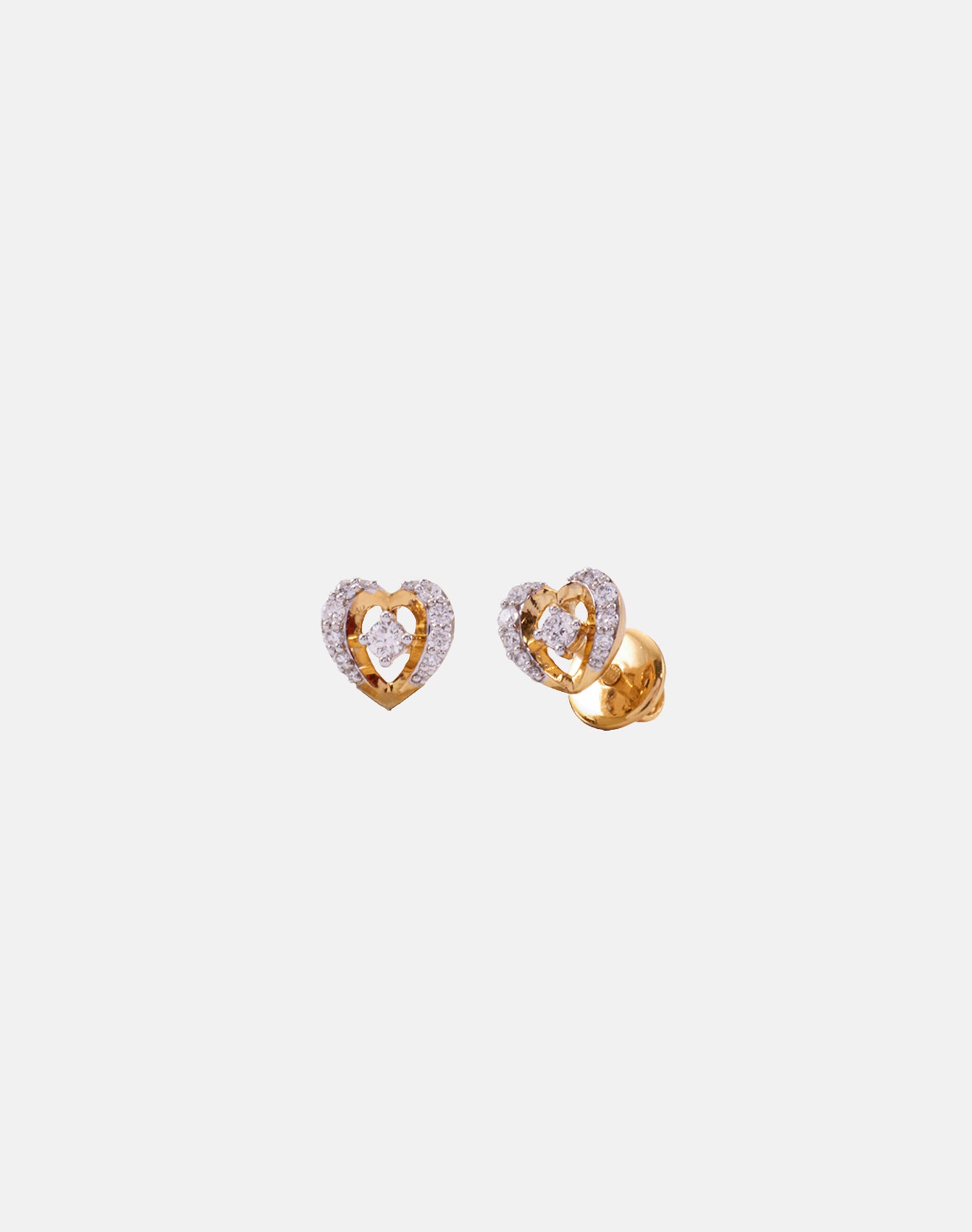 Gold Sweetheart Lab Grown Diamond Earrings