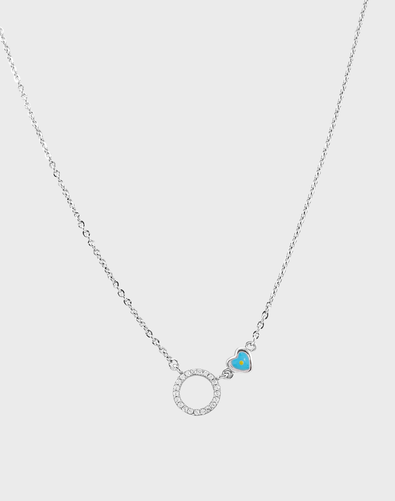 Silver Love Luck Enamel Pendant Set