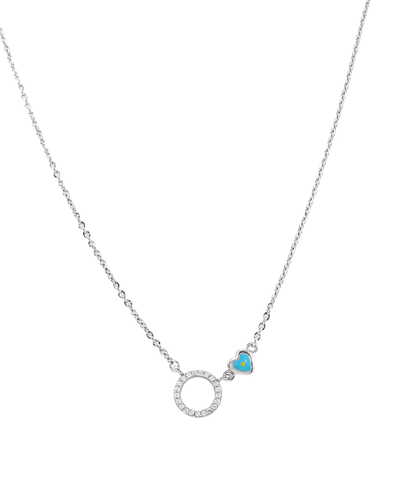 Silver Love Luck Enamel Pendant Set